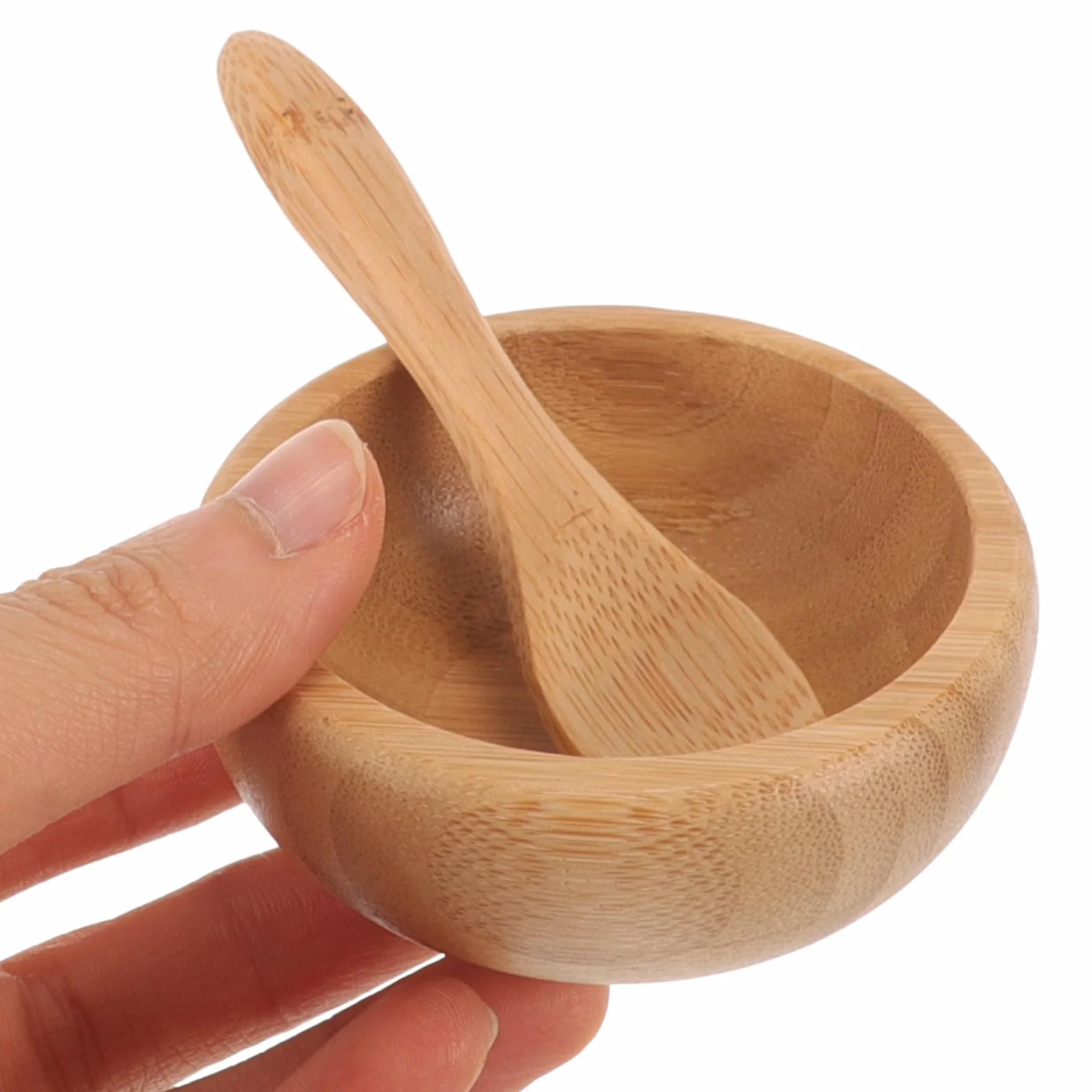 GANAZONO Set Maschere Viso in Legno Naturale Ciotola, Pennello, Bastoncino e Cucchiaio, Kit Completo per Preparazione Maschere Idratanti e Pulizia Viso a Casa e Salone Stili multipli
