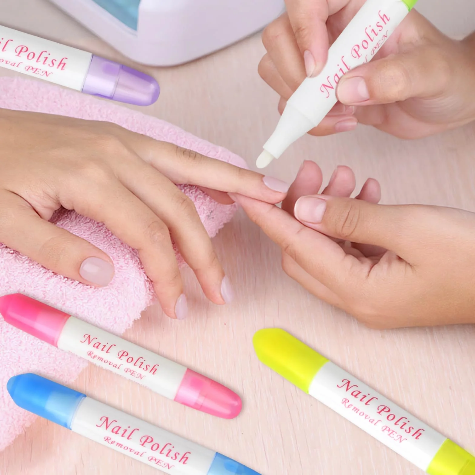5 Pezzi Penne Correggi per Smalto Unghie con 15 Punte di Ricambio, Penna per Rimuovere lo Smalto, Penna Correttore per Bordi Delle Unghie, Penna Remover per Smalto, Penna di Correzione per Nail Art