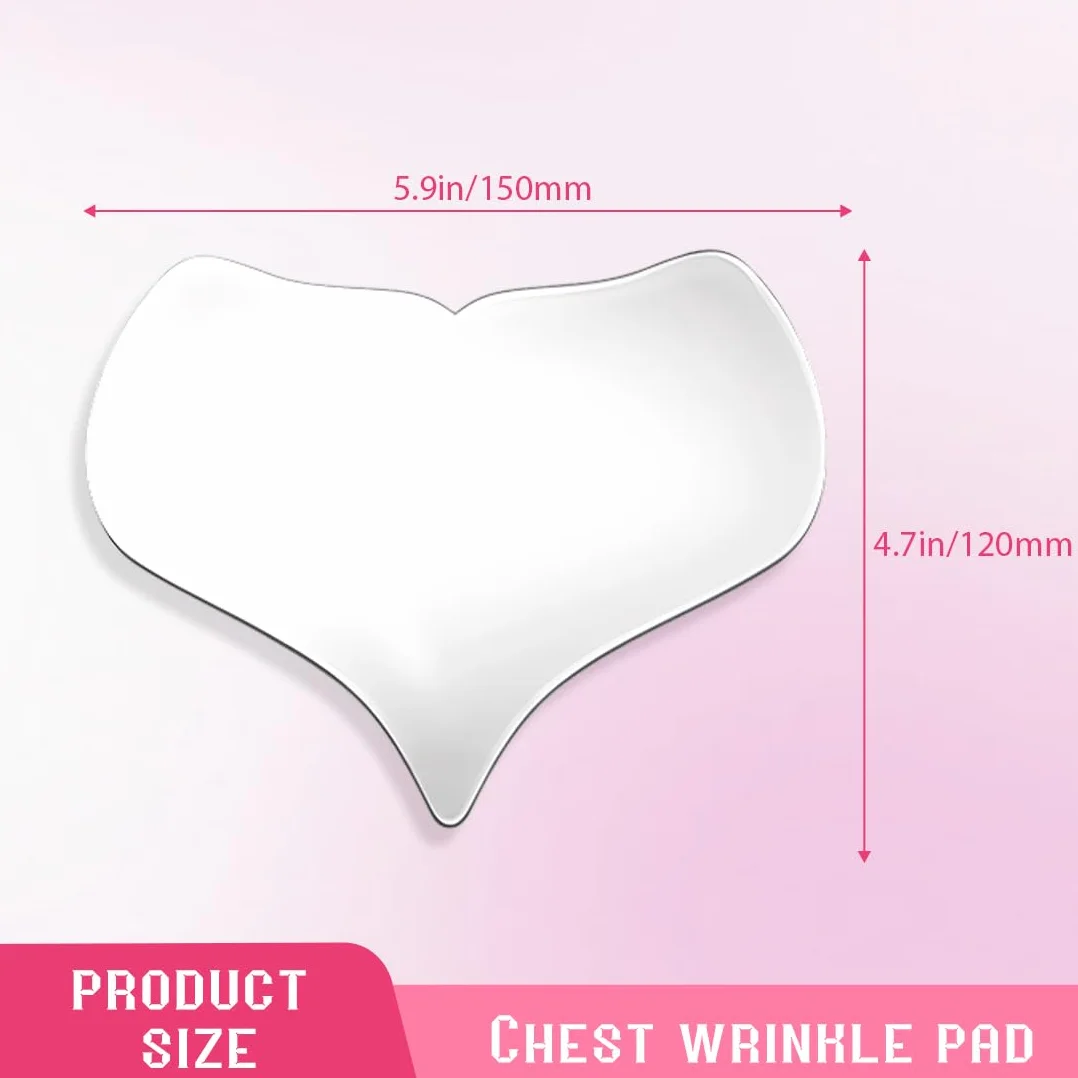 2 Pezzi Cuscinetti per Petto in Silicone, Tamponi Antirughe del Torace, Cerotto Silicone, Copricapezzoli Silicone, Cerotti Antirughe in Silicone Riutilizzabili, per Donne Ragazze