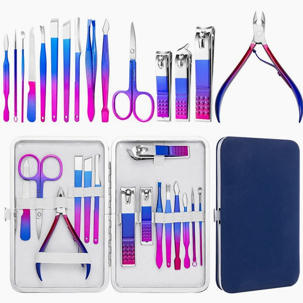 Forbici colorate Kit tagliaunghie Pinze in pelle morta Set di strumenti per tagliaunghie portatile per nail art in acciaio inossidabile (Colore : A, Dimensioni : Come mostra l'immagine) (A Come most