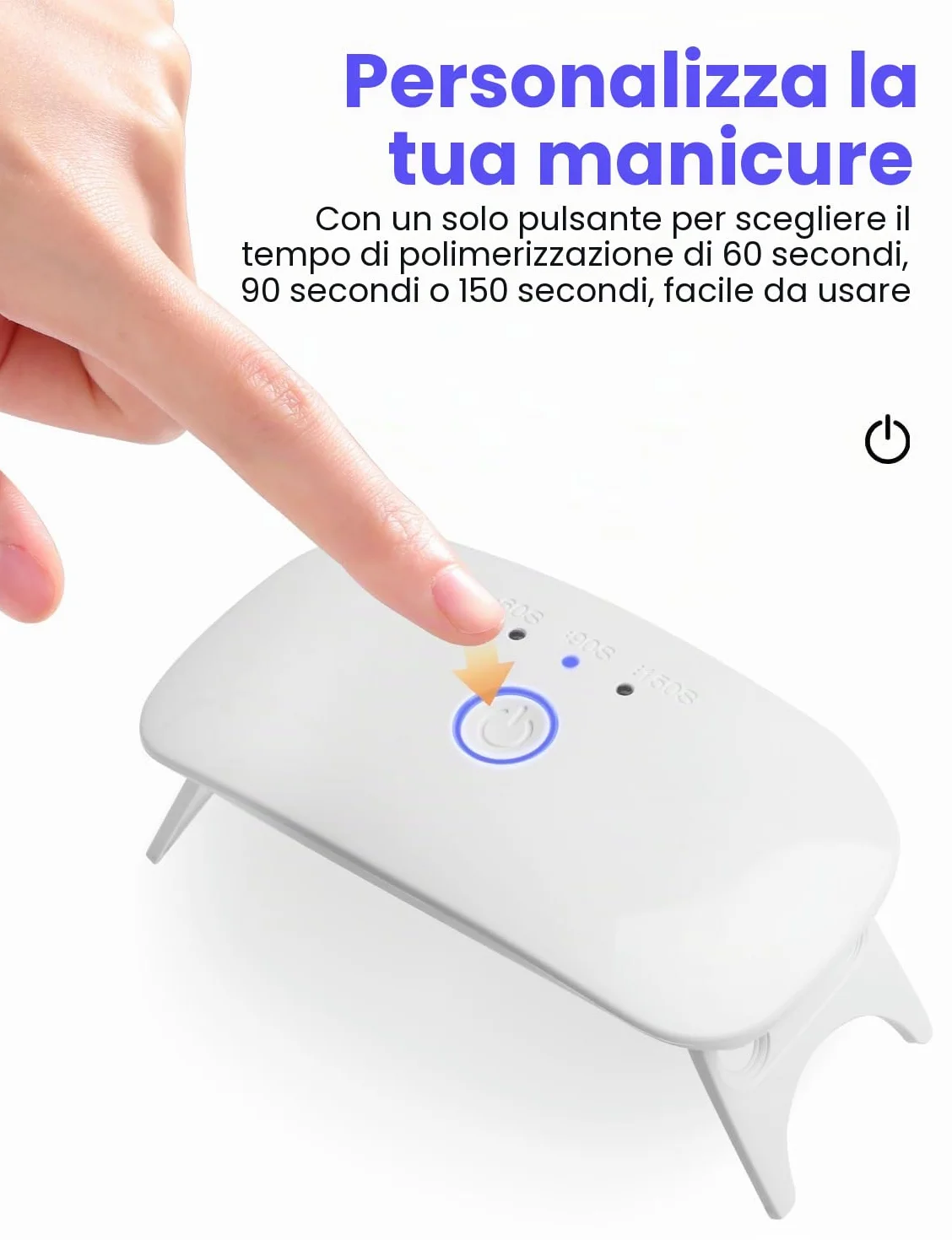 Mini Lampada UV LED per Unghie, Asciuga Smalto per Tutti gli Smalti in Gel con Cavo USB