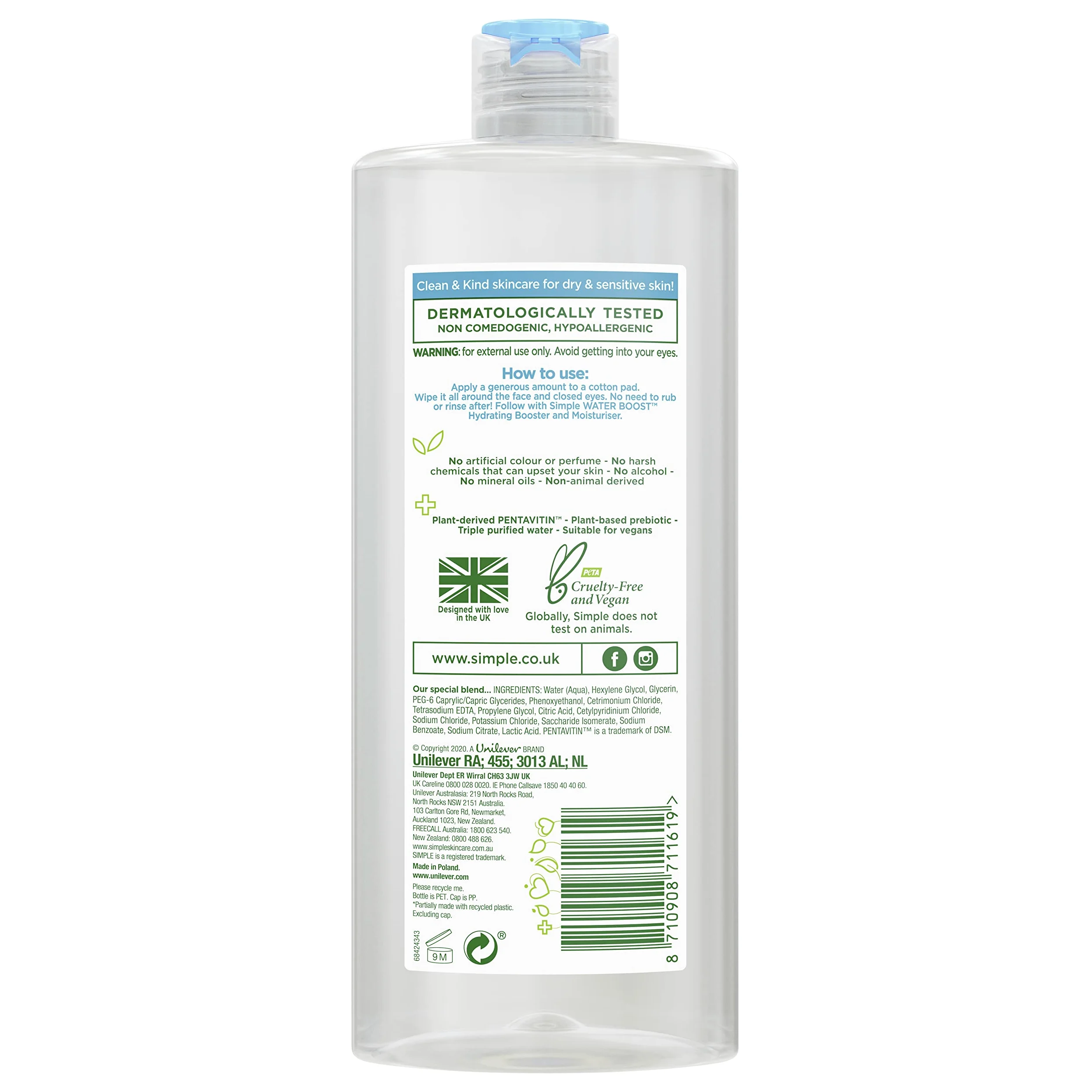 Semplice acqua Boost Micellare acqua, 400 ml