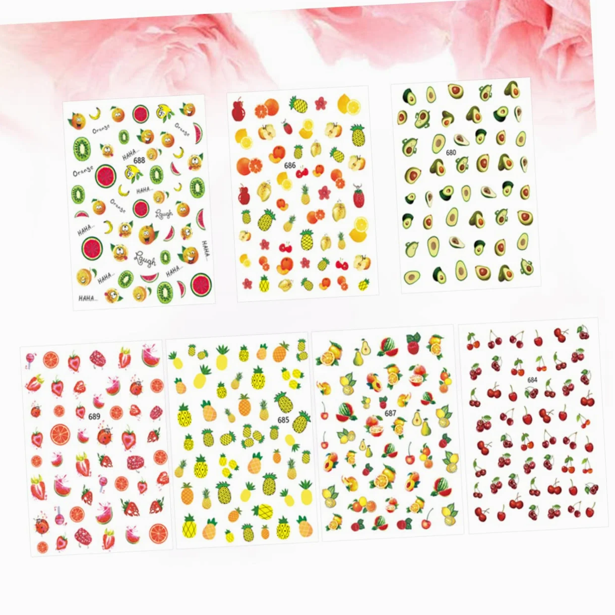 3 Set Adesivi Per Unghie Design Frutta Decorazioni Manicure Facili Applicare Per Donne E Ragazze Per Feste E Speciali 12 Fogli*3