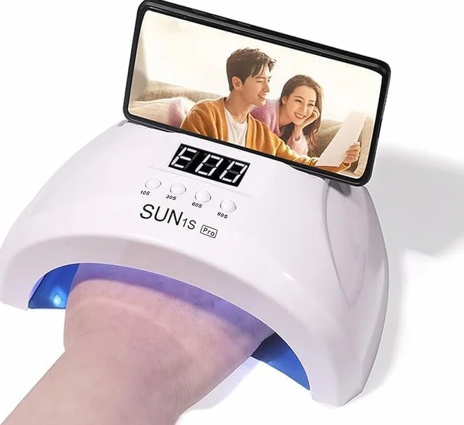 SQUADO Lampada UV LED Per Smalto 48W 4 Impostazioni Timer Sensore Automatico Con Supporto Per Telefono