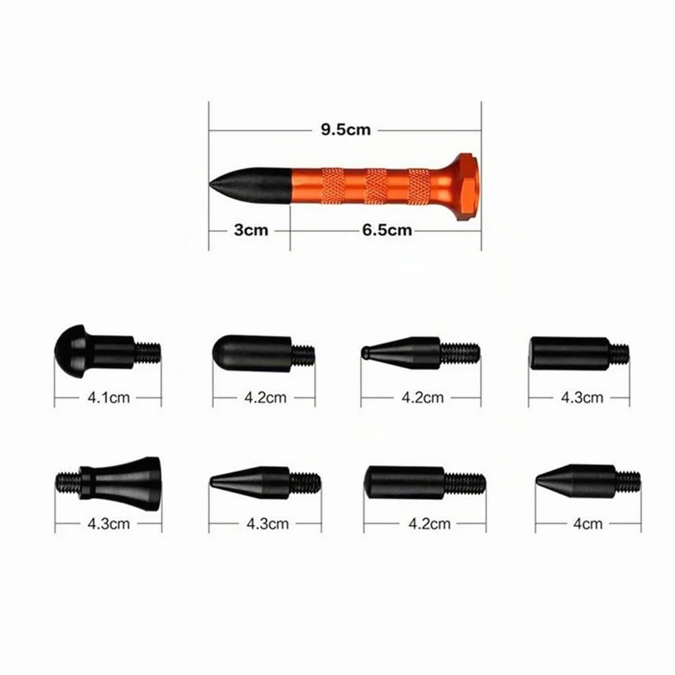 Kit riparazione ammaccature senza vernice 10 pezzi martello gomma punte tirabolli auto professionale rimozione grandine