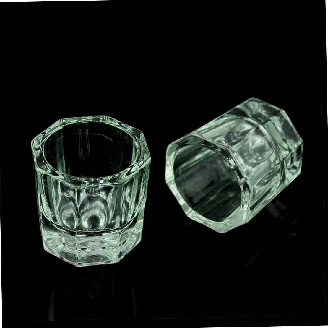 2 pezzi bicchieri per liquidi acrilici per unghie piatto per polvere bicchieri di di ricambio strumenti per vetreria lucidante (ottagonale) piatto per polvere dappen bicchieri di d