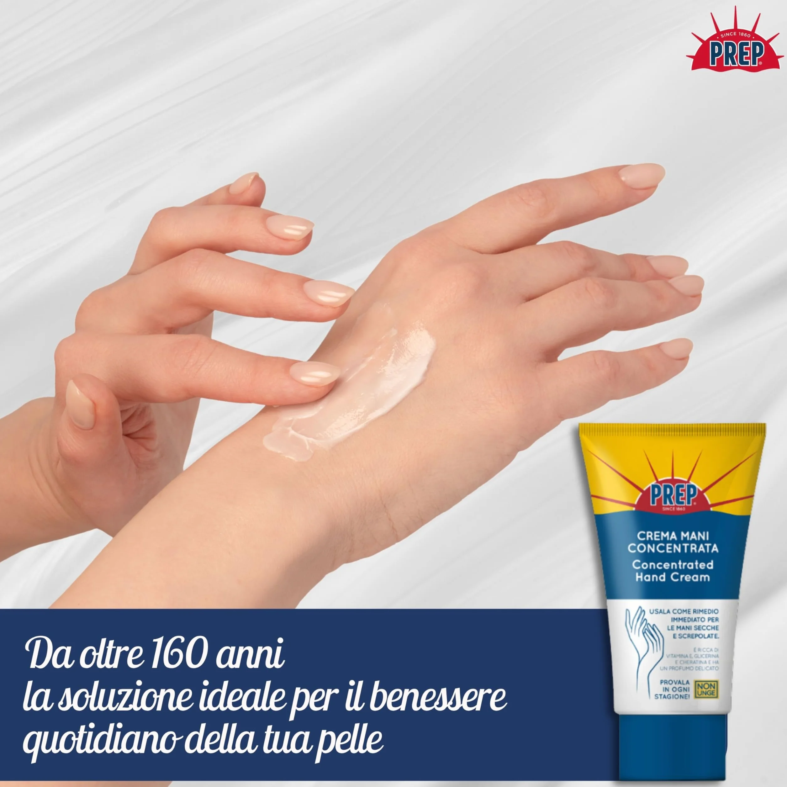 Prep Crema Mani Concentrata con Vitamina E, Glicerina e Cheratina, 75ml