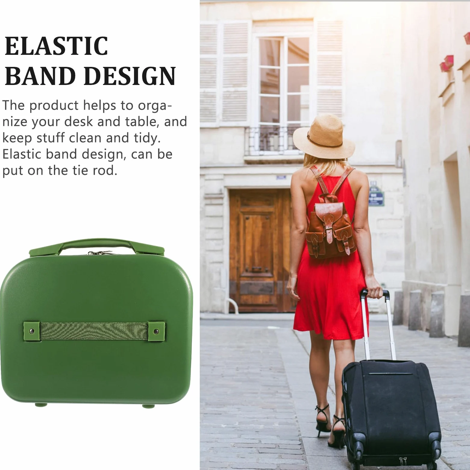 Baluue Valigetta per Trucchi da Viaggio 14 Pollici Mini Borsa Cosmetica Portatile Manico Compatta e Resistente per Uso Quotidiano e Professionale