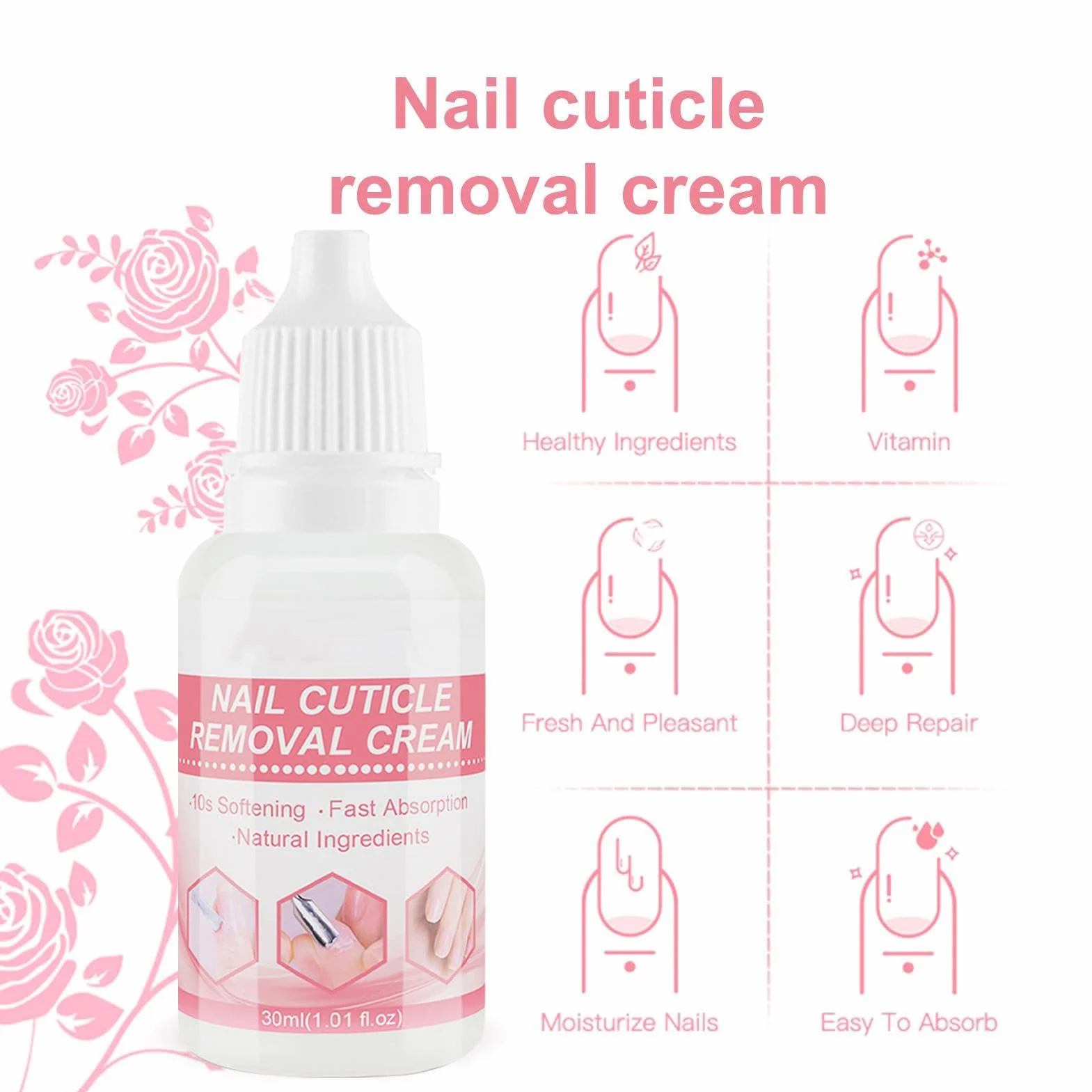 Crema per la rimozione delle cuticole | Kit per la rimozione delle cuticole | Crema rimuovi cuticole emolliente e delicata da 30 ml, ad assorbimento rapido e istantaneo, per mantenere le Skuda