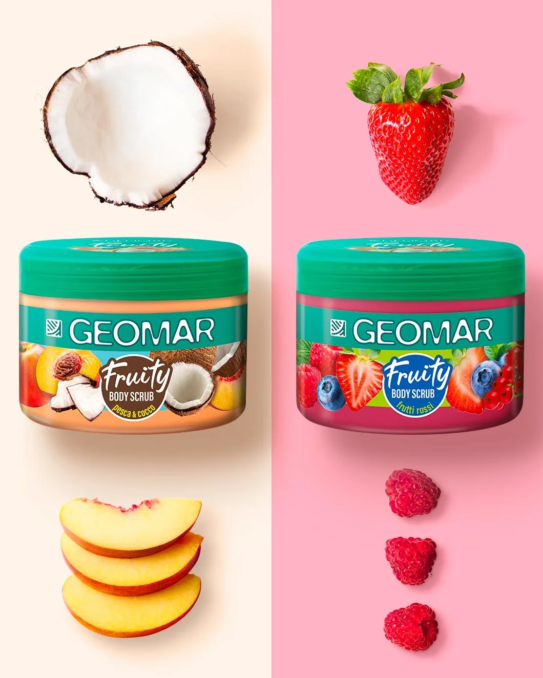 GEOMAR Fruity Body Scrub Pesca & Cocco 300 g Vegan Made in Italy