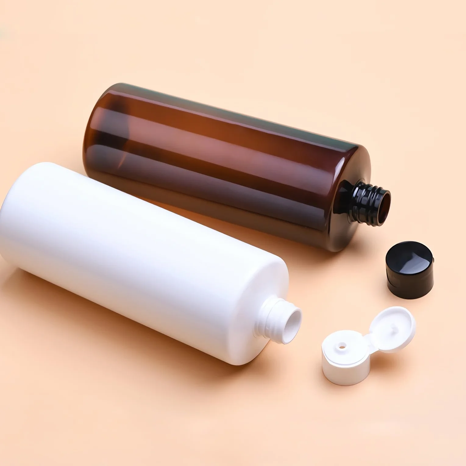 4 Pezzi 500ml flaconi vuoti da Trasparente in plastica da viaggio bottiglia di lozione con Tappo Flip Top Trasparente, ricaricabili, per lozione e shampoo Cosmetica Bottiglie Flaconi