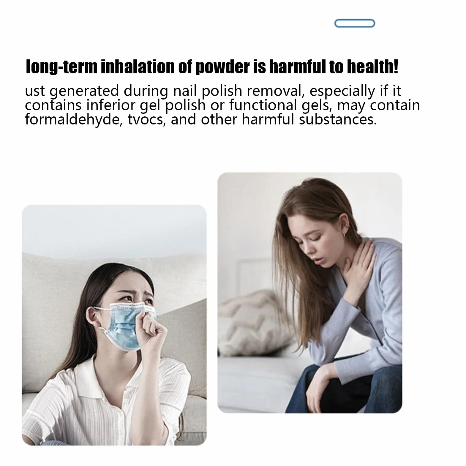Aspirapolvere Per Unghie 5500 giri/min Filtro Ricaricabile Silenzioso 2 Modalità Potente per Gel Smalto Pedicure Salone