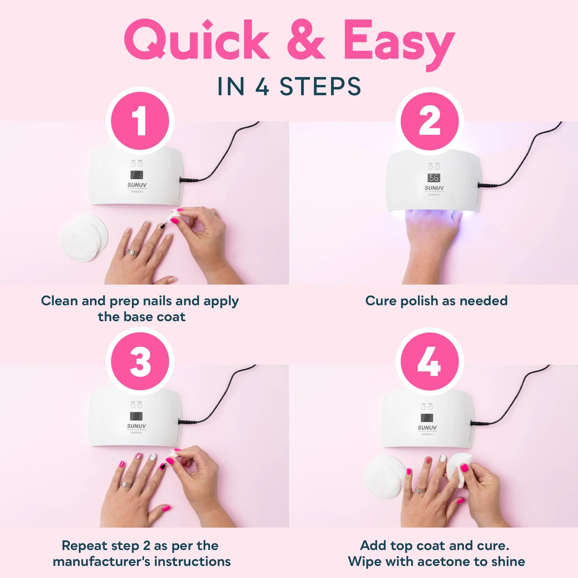 SUNUV Lampada Asciuga Unghie LED UV con Sensore Automatico e Schermo LCD per Manicure e Pedicure