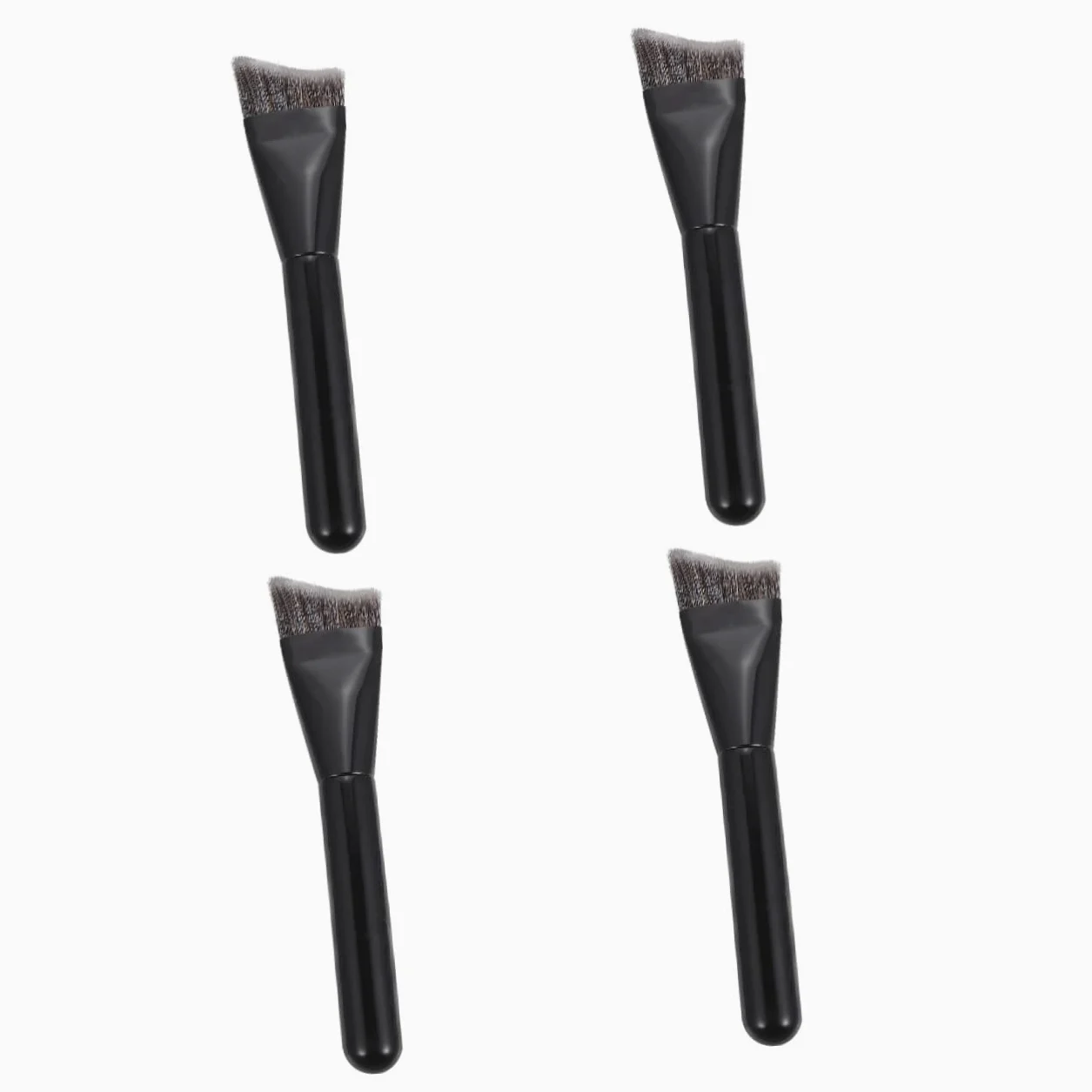 Healeved 4pezzi Shaped Contouring Brush Per Makeup Pennello Fondotinta Legno Nero Per Contouring e Trucco Professionale Strumento Essenziale Per Bellezza e Saloni