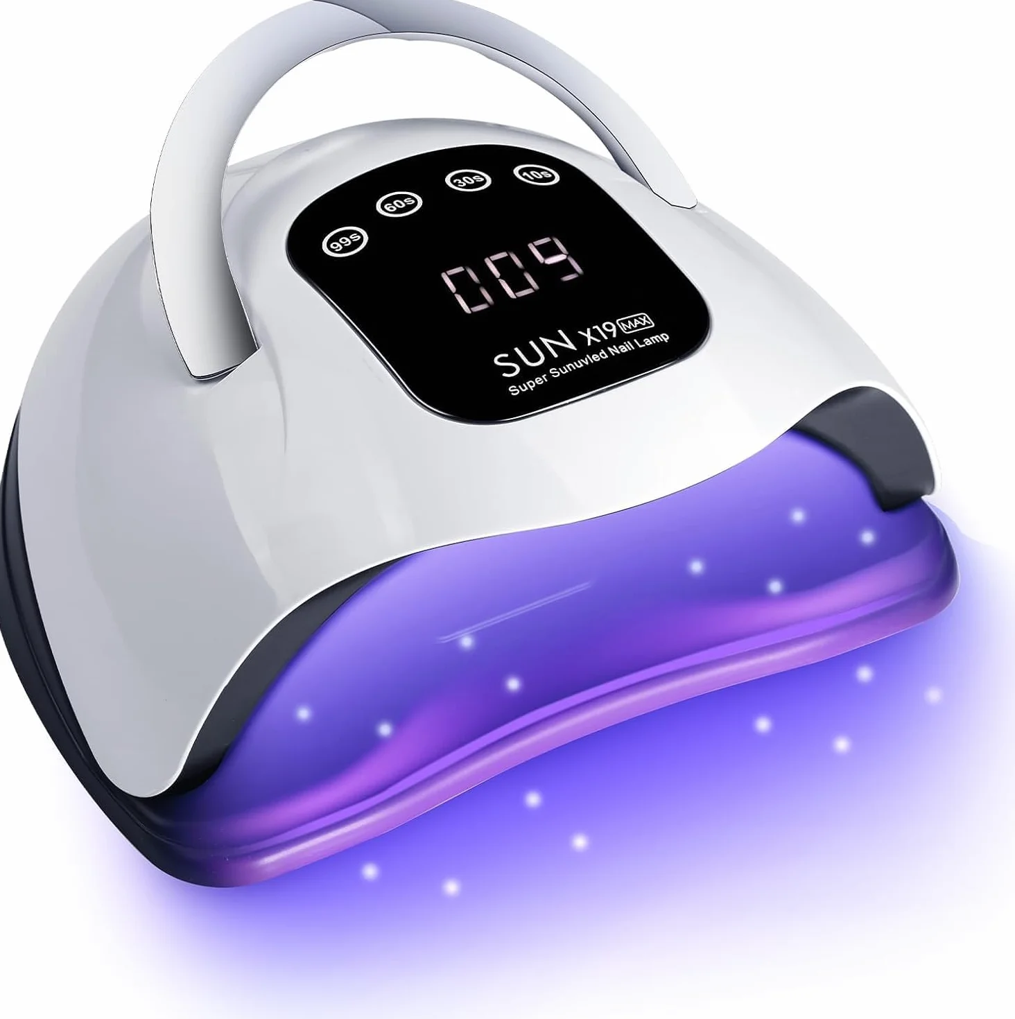 Lampada per unghie a LED UV da 320 W, gel per unghie con 72 perle di lampada, touch screen, 4 timer e sensore automatico, ideale per salone di bellezza, asciugacapelli per unghie