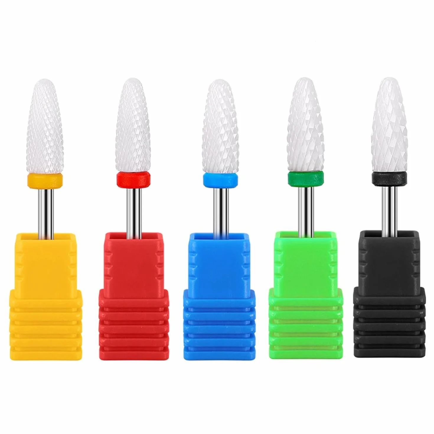 MEISO 5 Pezzi Punte Fresa Unghie Ceramica per Rimuovere Gel Acrilico Cuticola