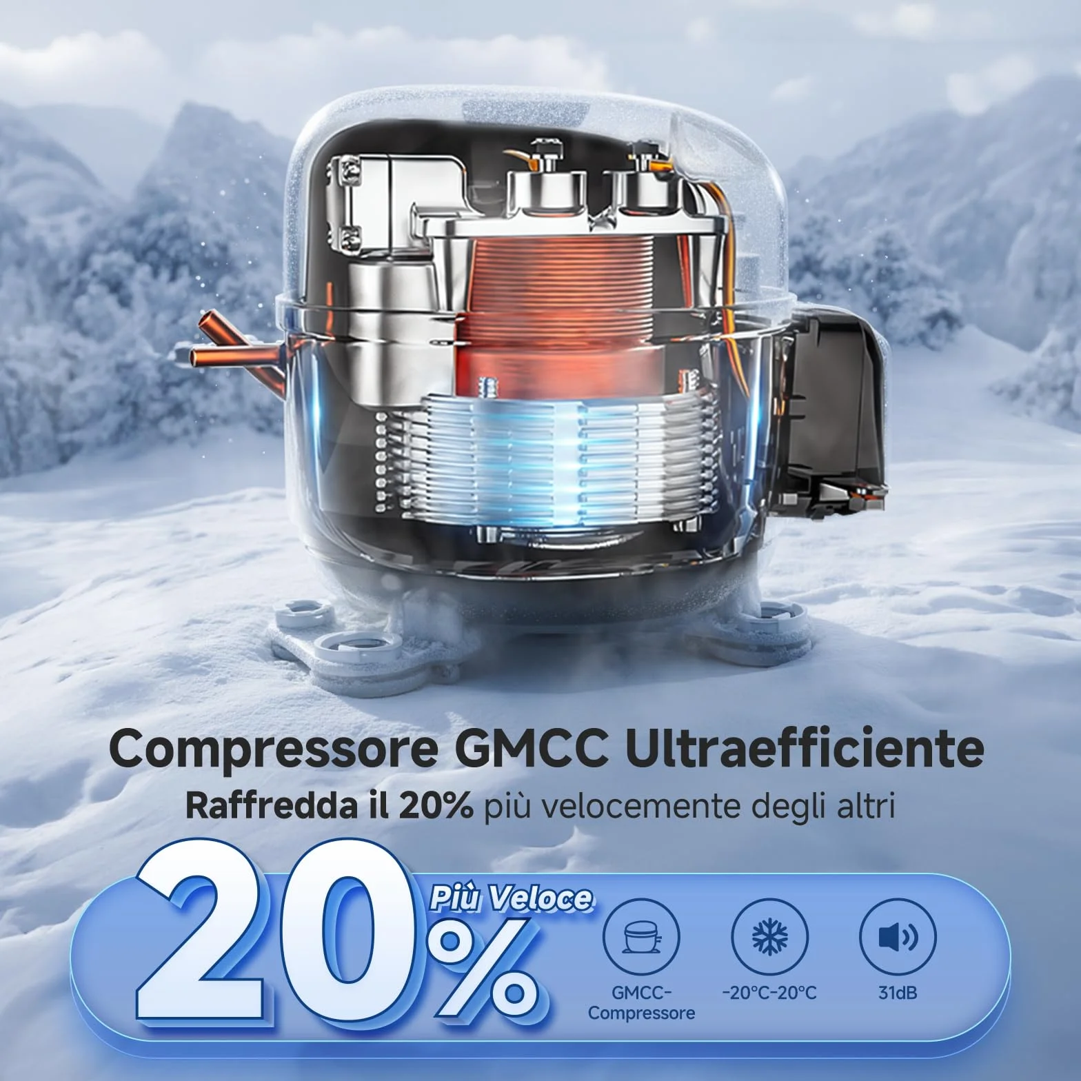 AAOBOSI Frigo Portatile 25L 12V/220V IPX4 Impermeabile -20°C a 20°C