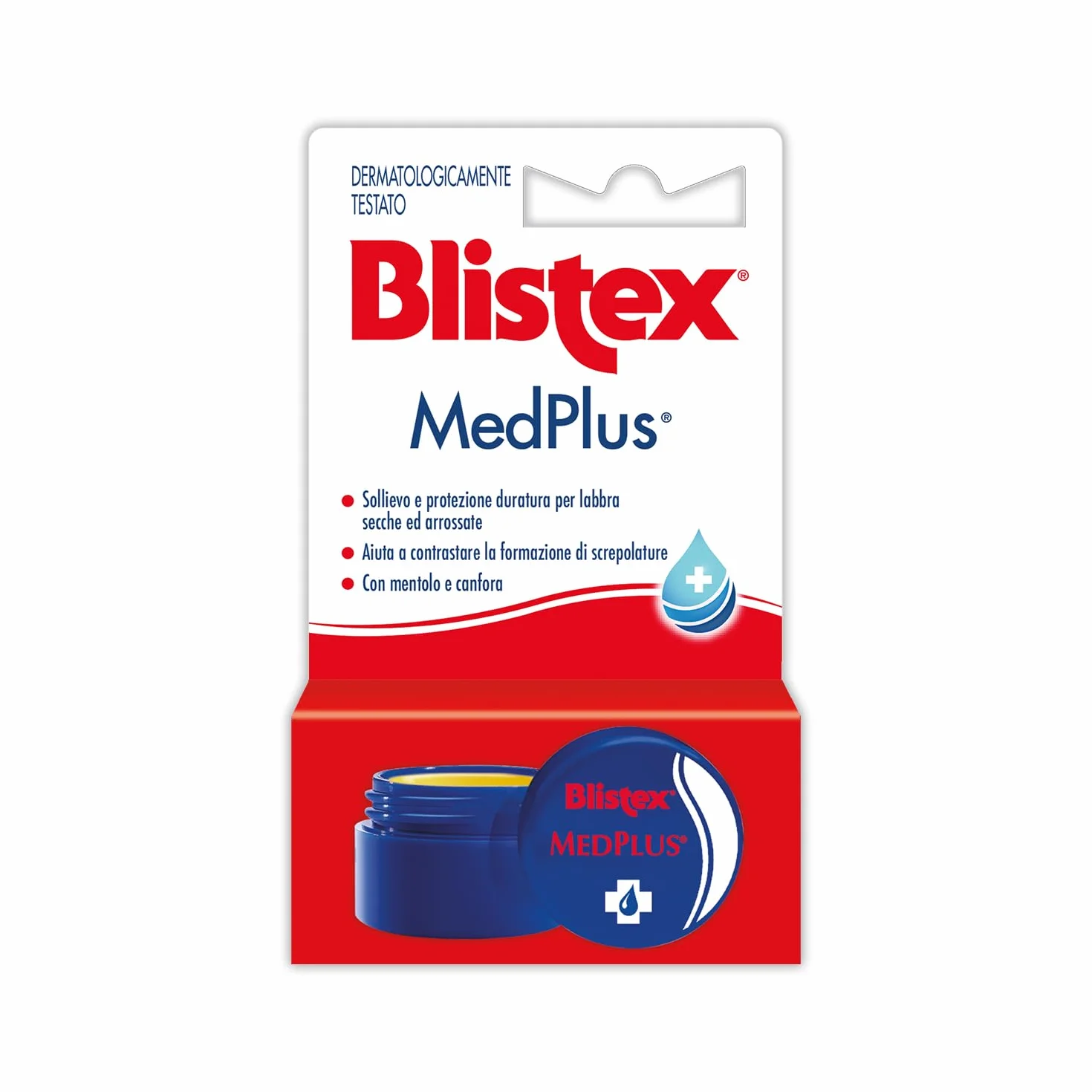 Blistex, MedPlus Balsamo Labbra in Vasetto, Sollievo Immediato per Labbra Screpolate, Secche e Arrossate, Formula Lenitiva con Mentolo e Canfora - Formato in Vasetto 7g