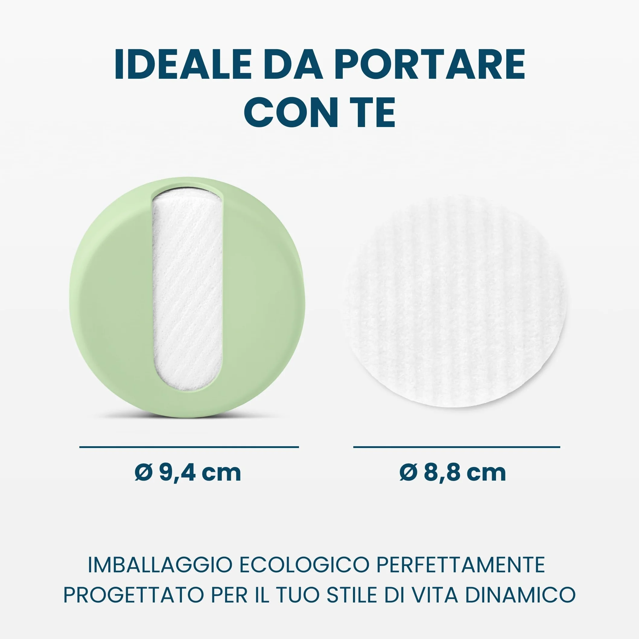 LastRound Dischetti struccanti riutilizzabili – 7 dischetti in cotone lavabili per il viso – Dischetti in cotone morbidi per la pulizia del viso - Verde