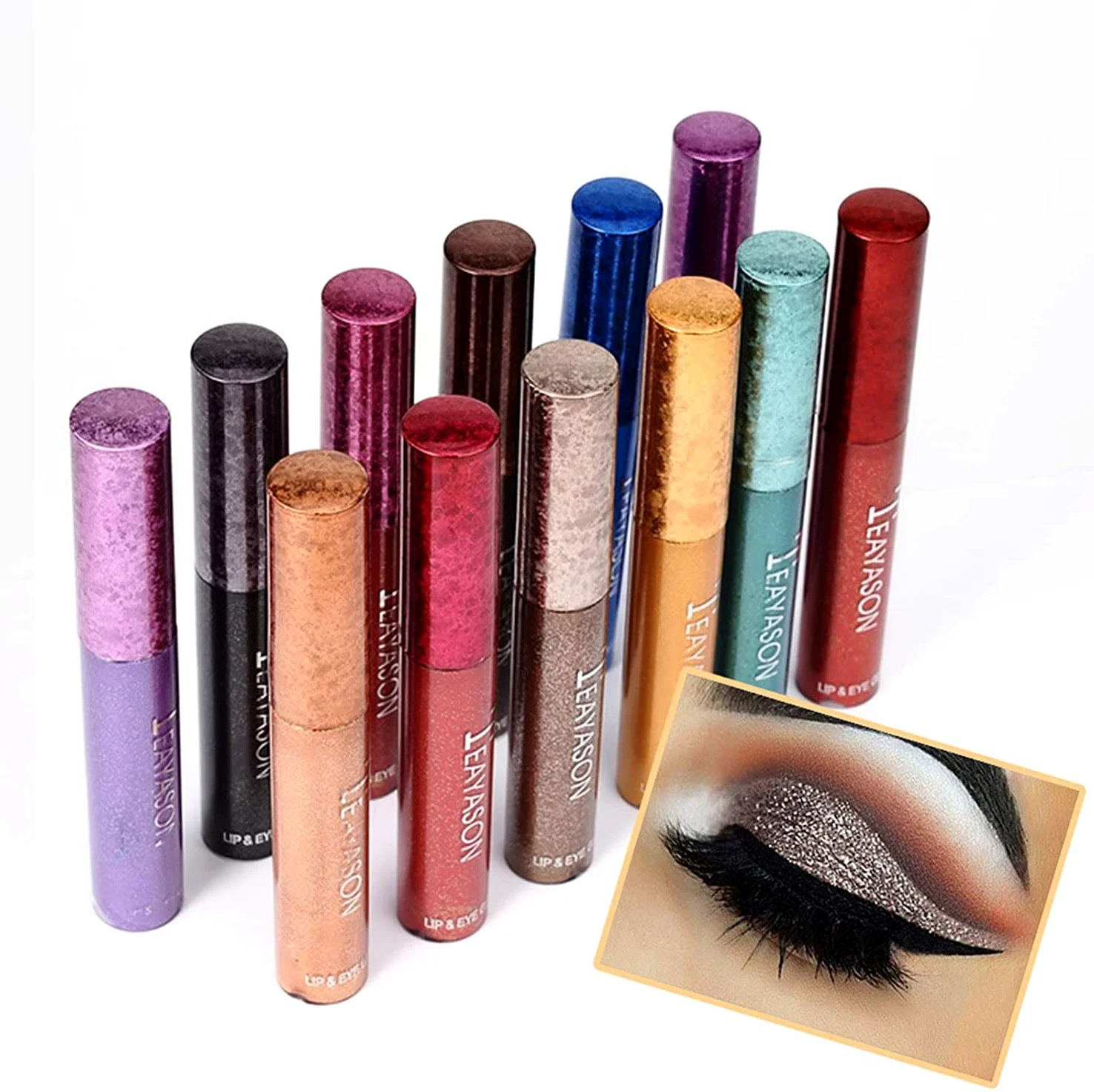 11 Colori Liquido Glitter Set di ombretto Set, Shimmer Metallic Eyeshadow Effetto a Lunga Durata Effetto duraturo Acqua Punto di Ombra a Prova di Acqua Lucida (Color : 11color)