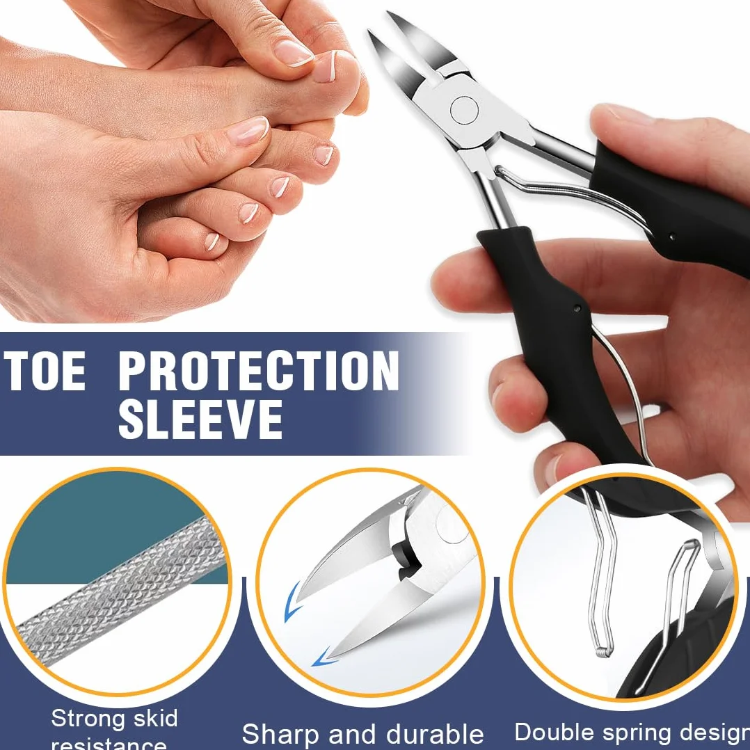 Taglia Cuticole Professionale, Tronchese Per Unghie Spesse Incarnite con Spingi Cuticole,Tronchese Unghie, Tronchesino Tagliaunghie Professinale, per Unghie Spesse e Dure Pedicure e Manicure Strumenti