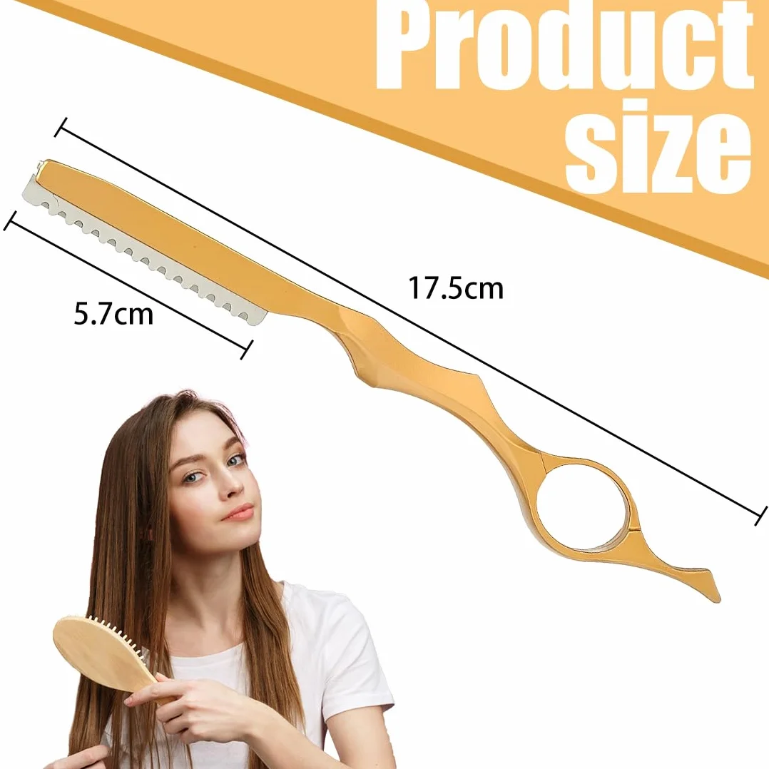 1 Set Rasaio Da Parrucchiere Attrezzo Per Taglio Capelli Forbici Da Parrucchiere Rasaio Pettine Con 10 Lame Acciaio Inossidabile Per Salon E Uso Domestico Or