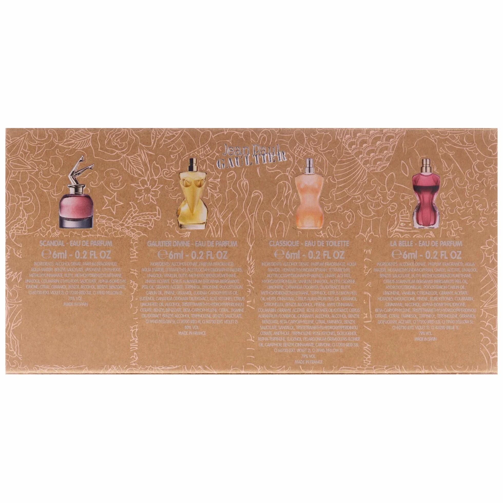 Jean Paul Gaultier -Set di miniature da donna 4 pezzi (La Belle, Scandal, Classique, Divine)