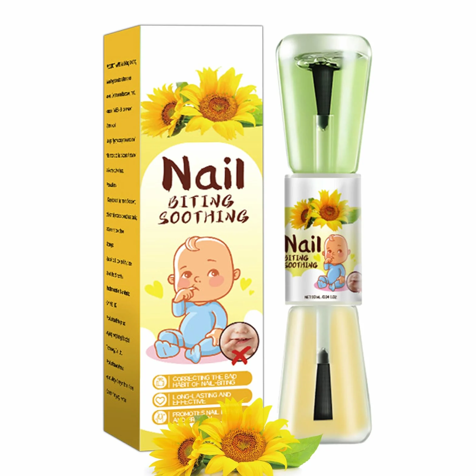 Smalto Per Unghie Toddler 10 Ml - Smalto Liquido Per La Cura Delle Unghie Al Gusto Amaro Alle Erbe, Smalto Per Prevenire Il Morso Delle Unghie Dei Bambini | Uso Giorno E Notte Per Bambini