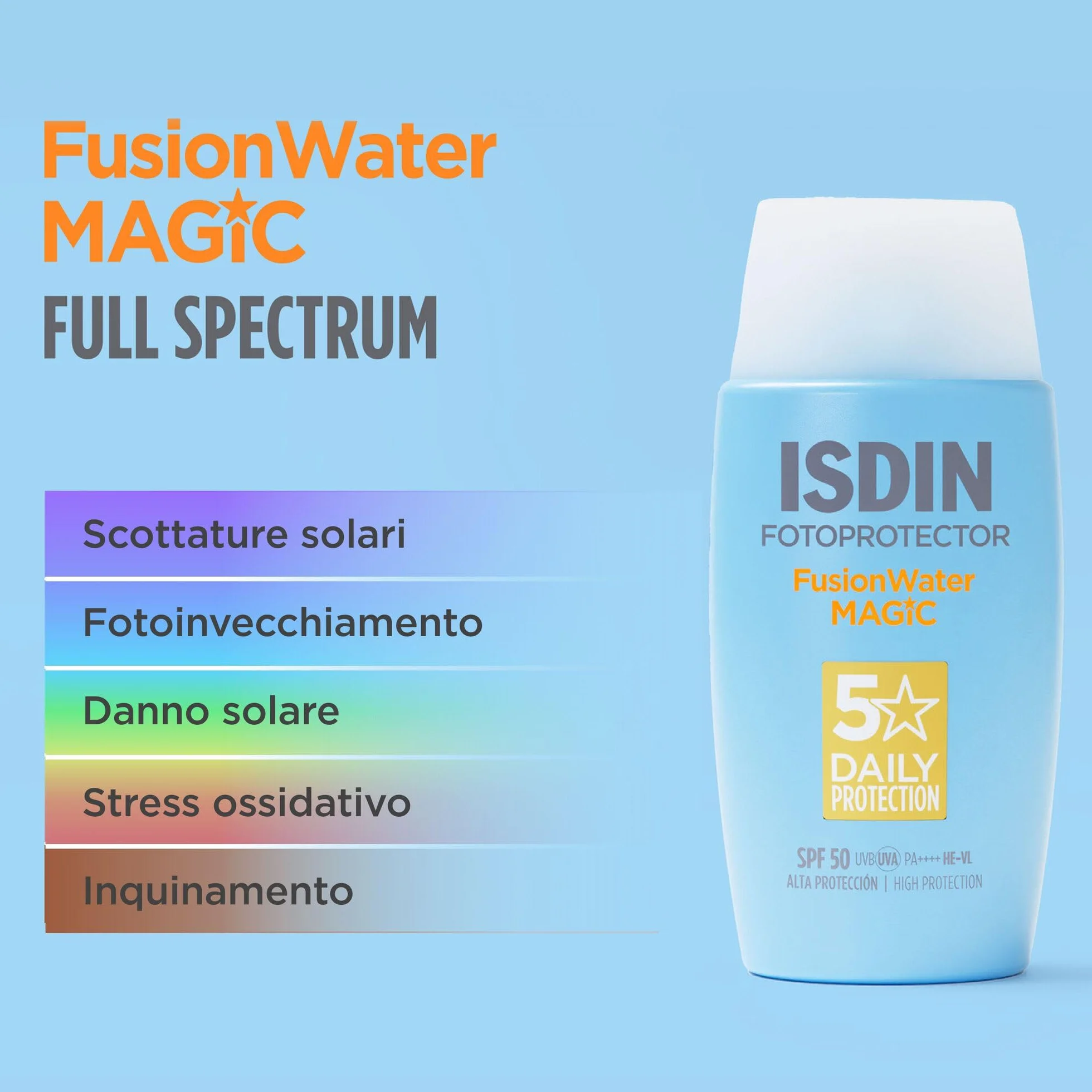 ISDIN Fusion Water MAGIC SPF 50 Crema Solare Viso 50 ml