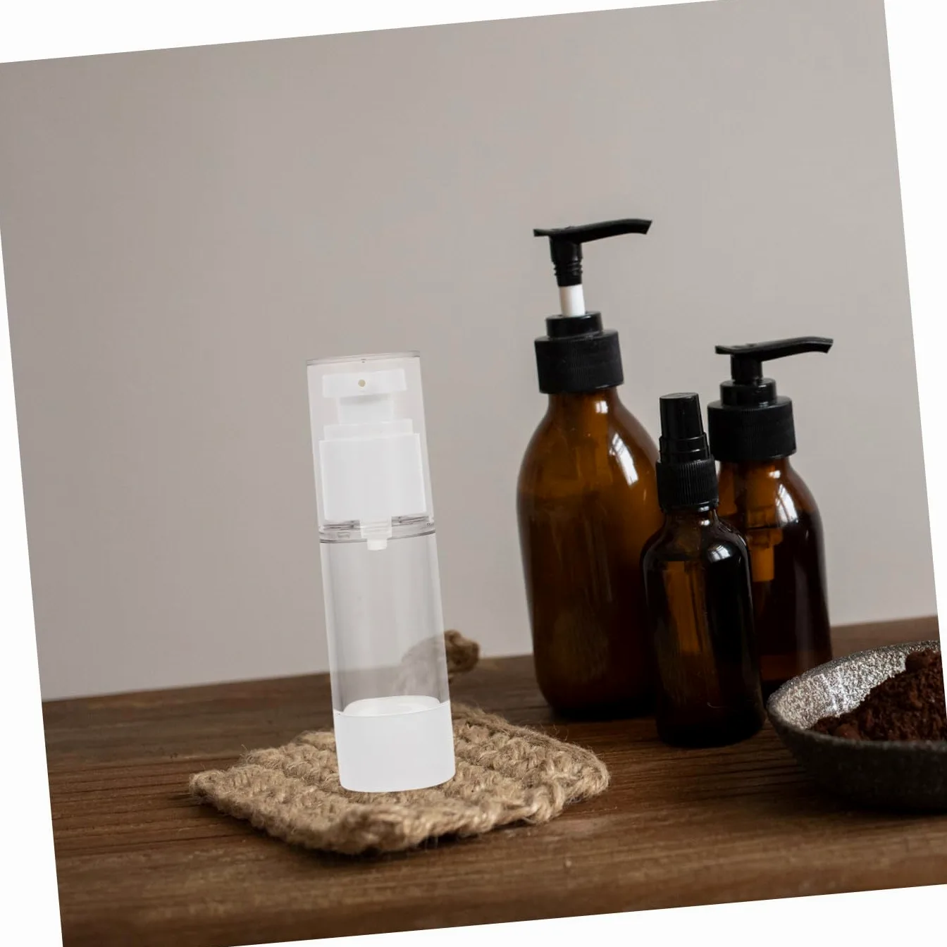WOONEKY 10pezzi Bottiglie Da Viaggio Per Lozioni Dispenser Vacuum Impermeabili Per Cosmetici e Saponi Per Uso Quotidiano e Viaggi