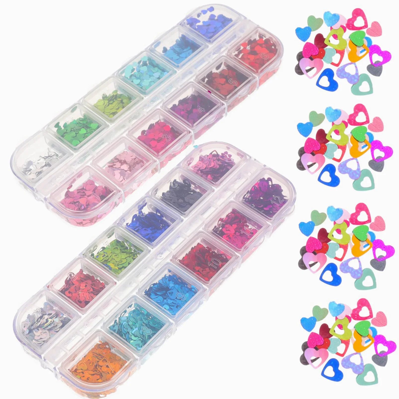 FOMIYES 4 Set Di Paillettes Per Unghie A Forma Di Cuore Glitter Per Unghie Forniture Per Nail Art Per Donne 2 Scatole*4