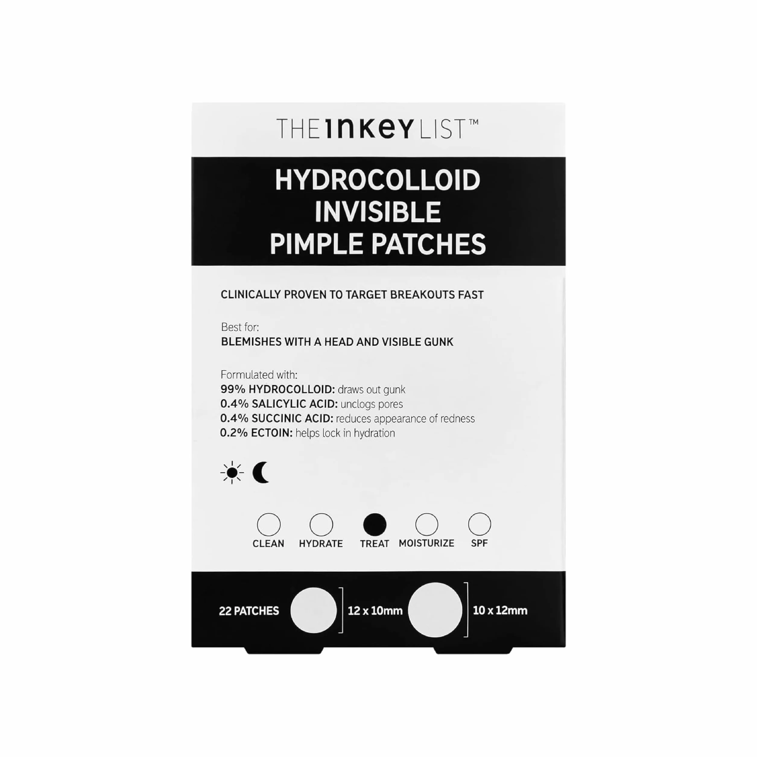 The INKEY List, cerotti idrocolloidali invisibili per brufoli, antimacchia, contengono acido salicilico, anti acne diurni e notturni, vegani e non testati su animali, adatti a tutti i tipi di pelle