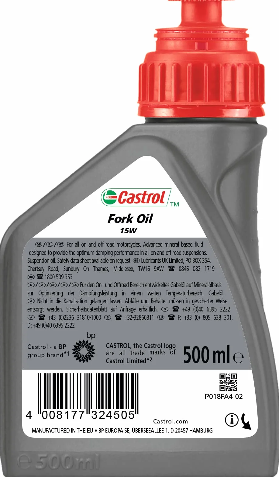 Castrol Fork Oil 15W fluido forcelle e ammortizzatori moto 0,5 lt