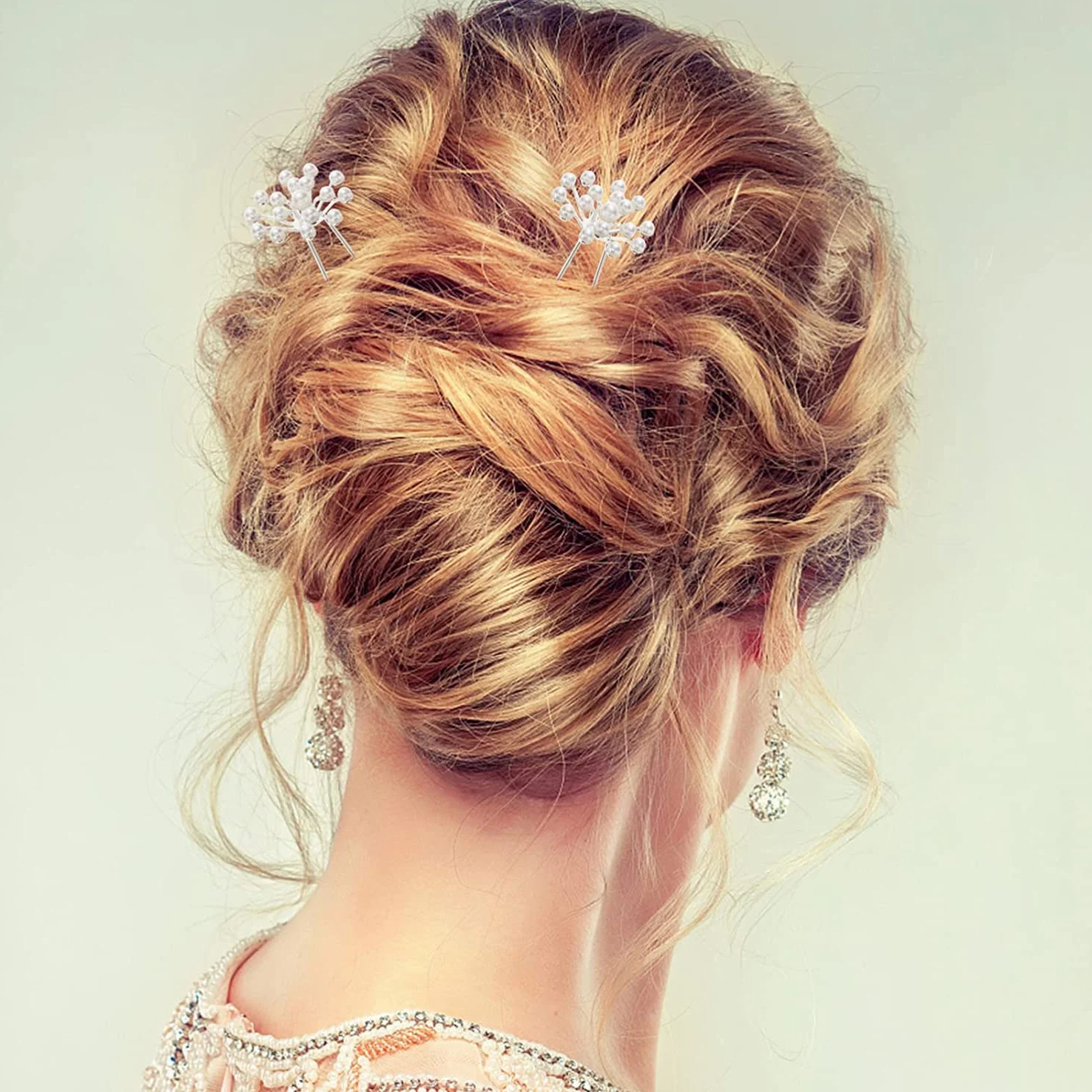 Forcine for capelli ， Fermagli for capelli for donna ， 40 pezzi Copricapo Spose Elegante Forcella Capelli Spilla da sposa Accessorio Ragazze Perle Chic Updo Chignon Gypsophila Damigelle d'onore Fiore