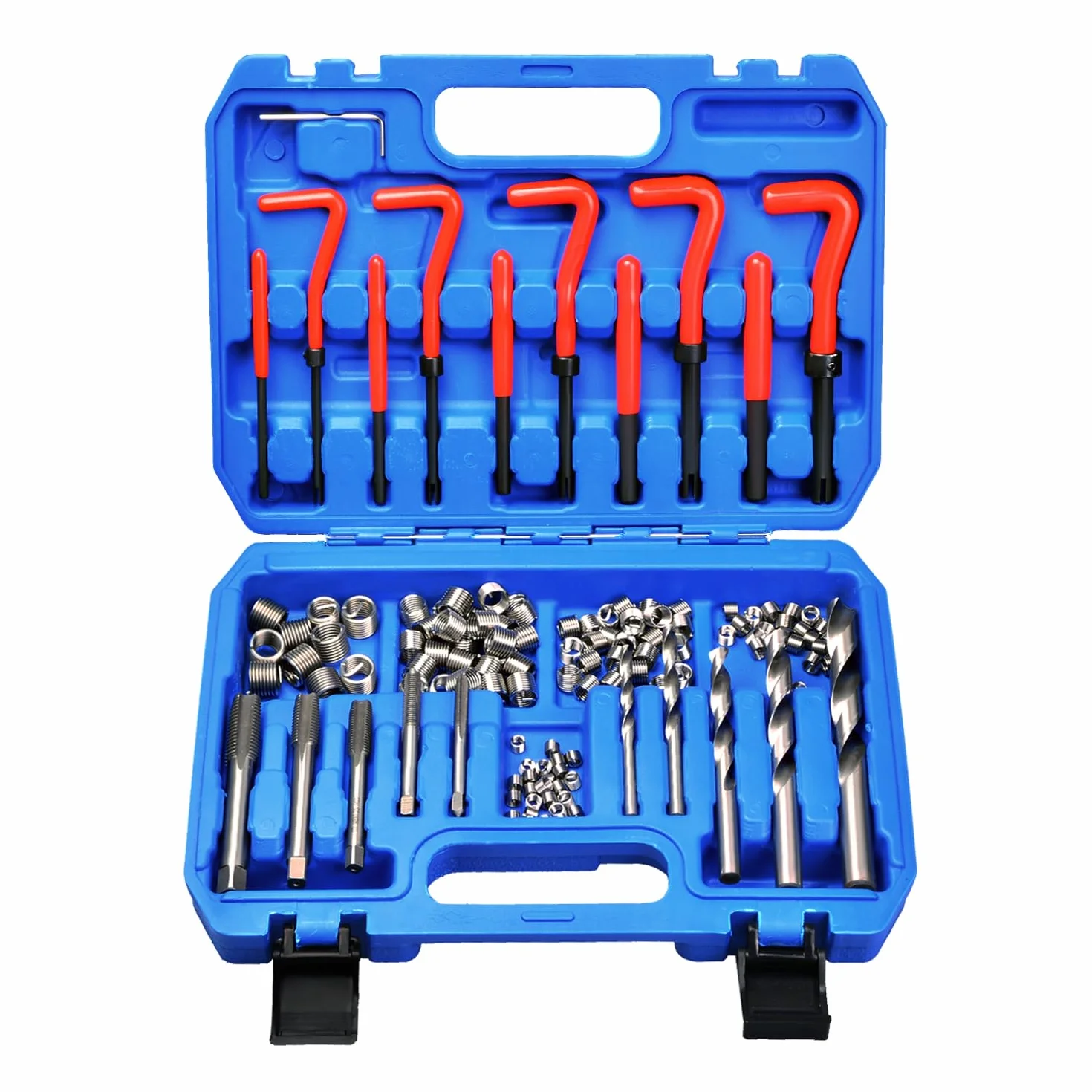 Set riparazione filettature M5-M12, trapano HSS, inserti filettati 131 pezzi