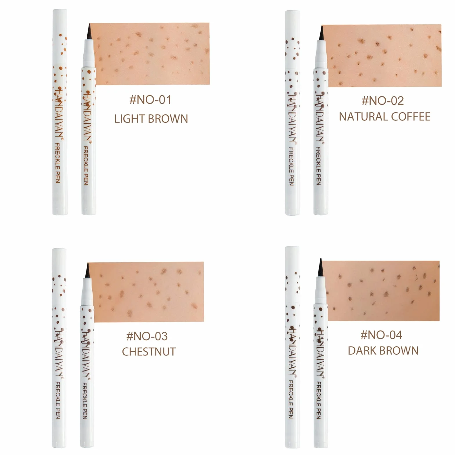 Penna Lentiggini, Freckles Pen, Facile da Colorare, Penna a Punti Morbida, per lentiggini a Simulazione Naturale per Trucco a Lunga, Naturale (01#Light Brown)