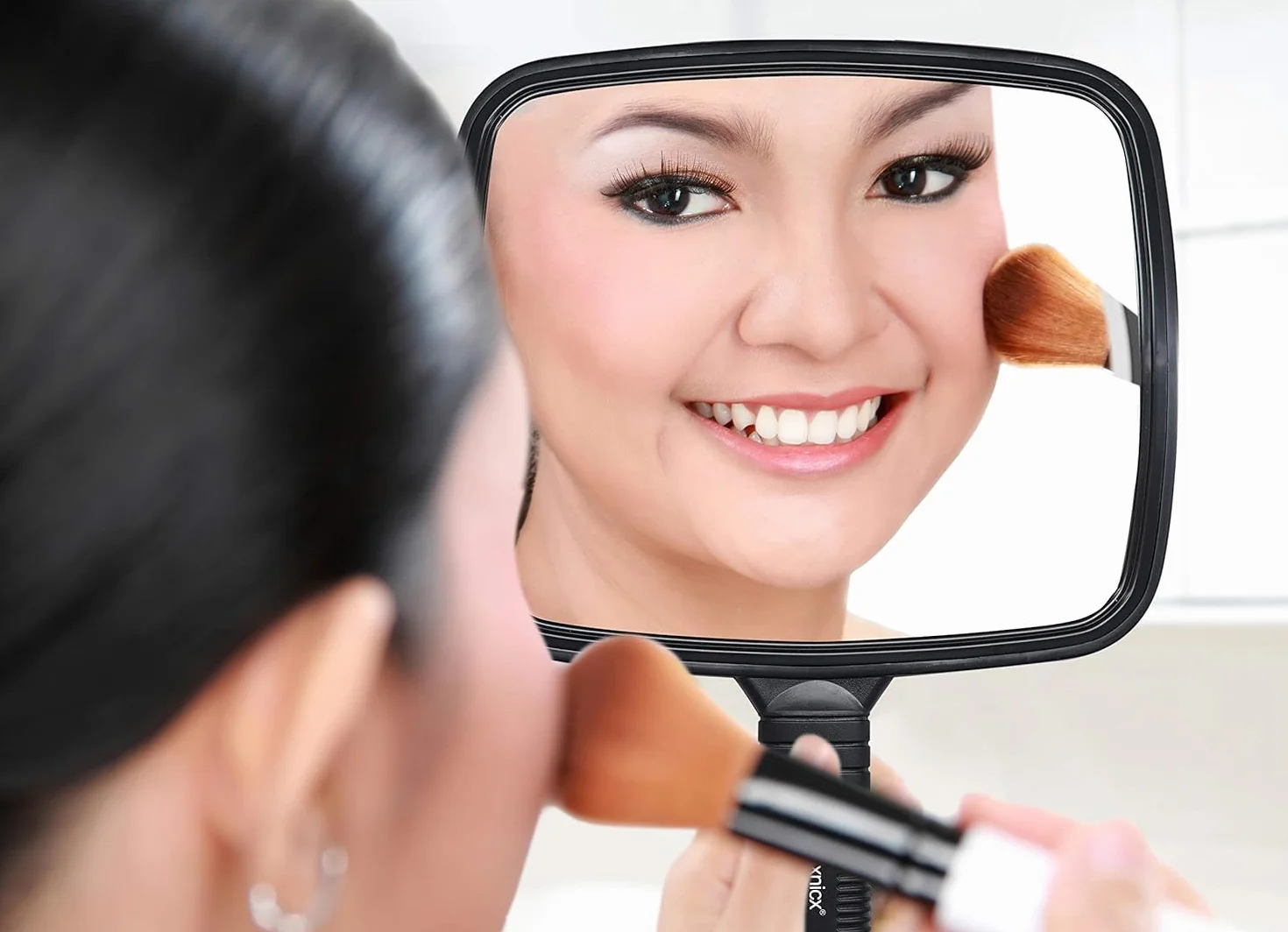 Professionale Specchio a Mano con Manico per Parrucchiere, Barbiere, Trucco e Viaggio