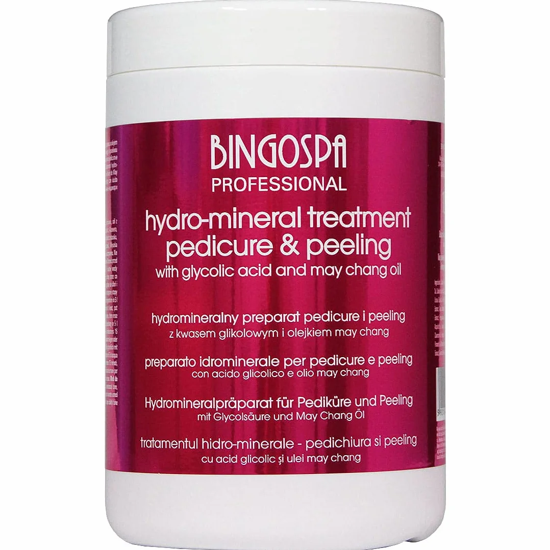 Trattamento idro-minerale - pedicure e peeling con acido glicolico e olio di May Chang 1000 g BINGOSPA