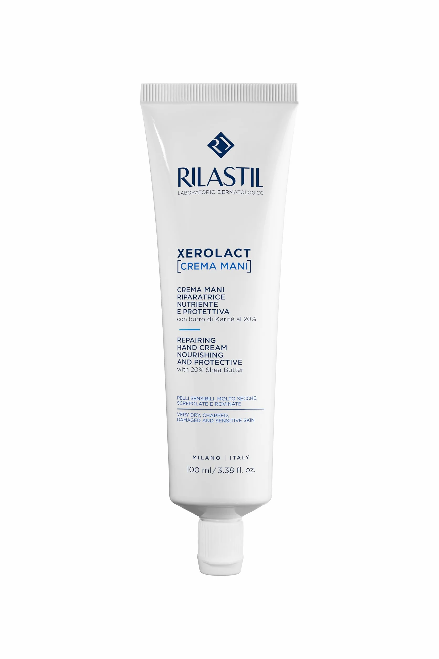 Rilastil Xerolact Crema Mani Riparatrice 100ml per Pelli Sensibili e Molto Secche