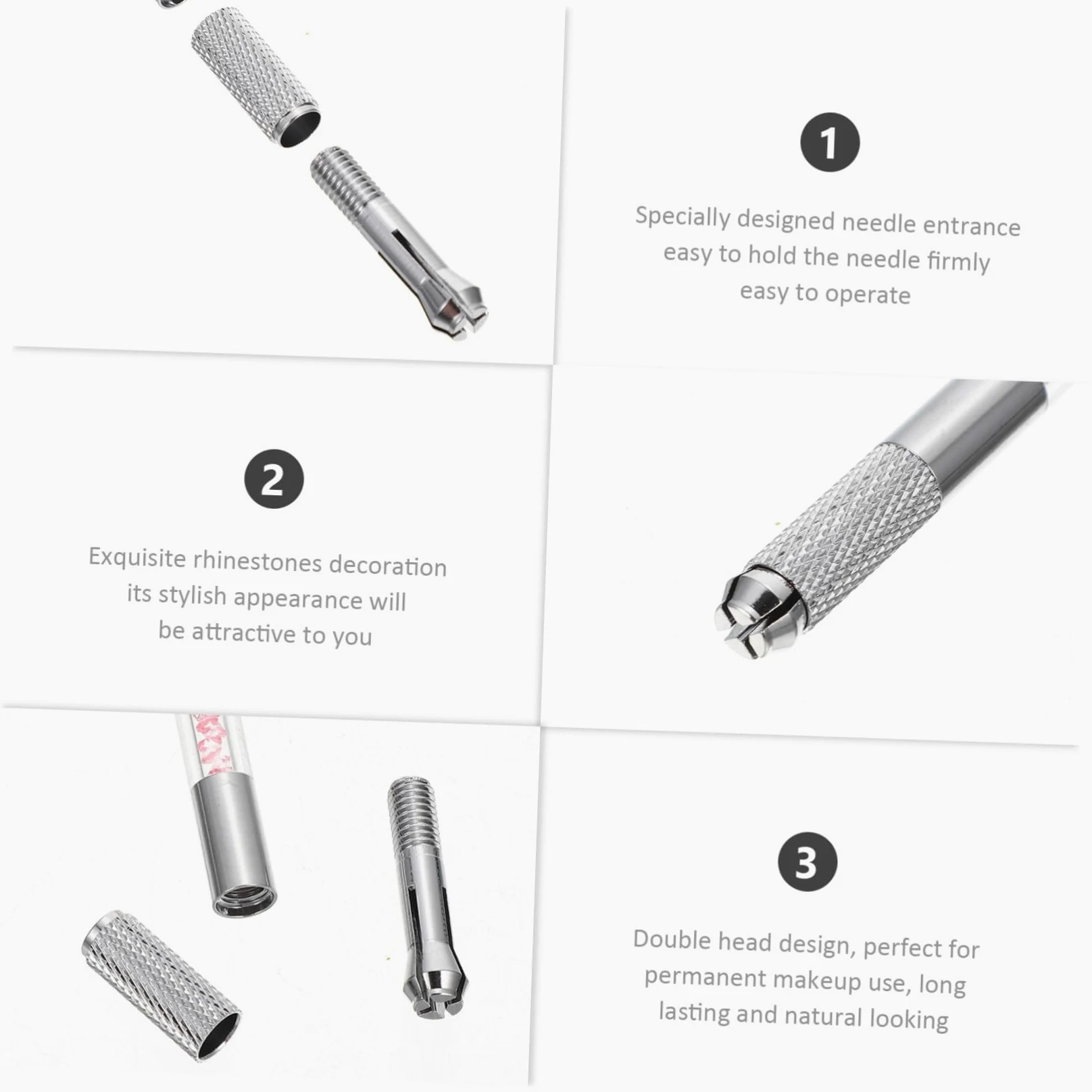 Penna Microblading Sopracciglia Doppia Punta Abs 10 Pezzi | Aspetto Elegante, Effetto Naturale, per Tatuaggio Sopracciglia, Adatta a Principianti ed Esperti