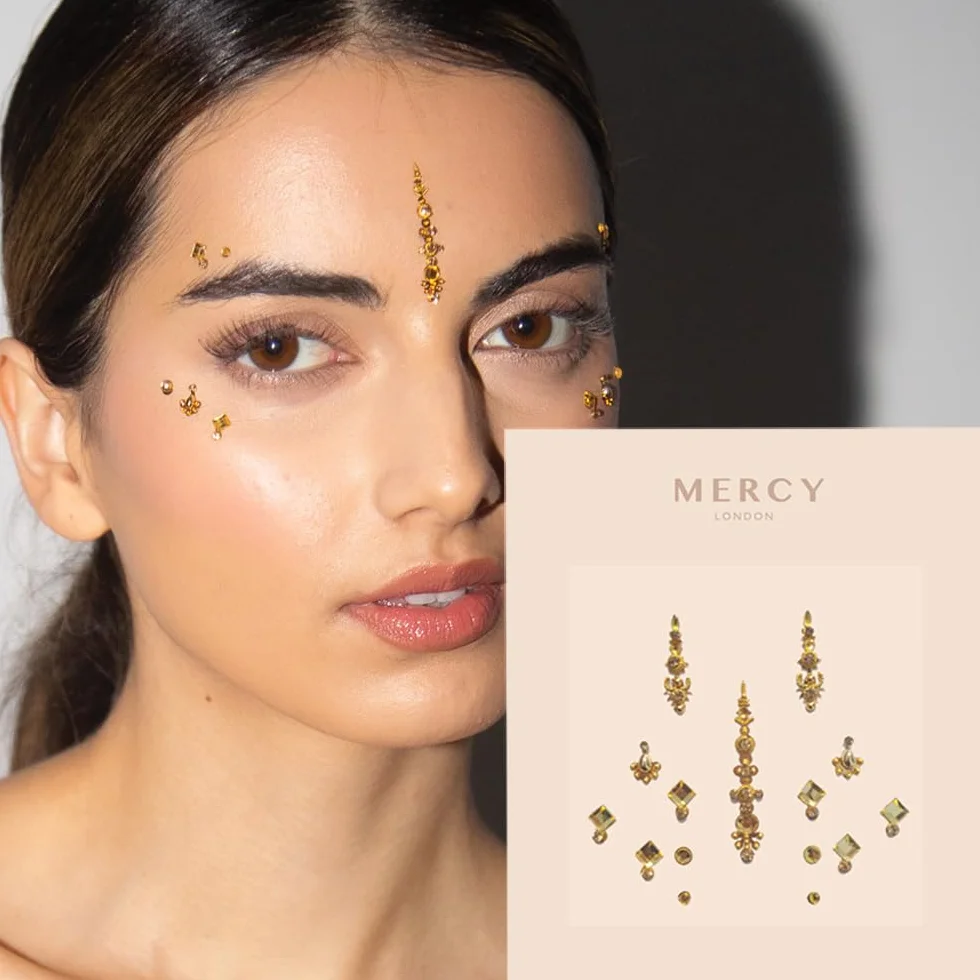 Gigi Gold Bindi ✮ Bindi Silver Crystal Jewels Indian Bindi