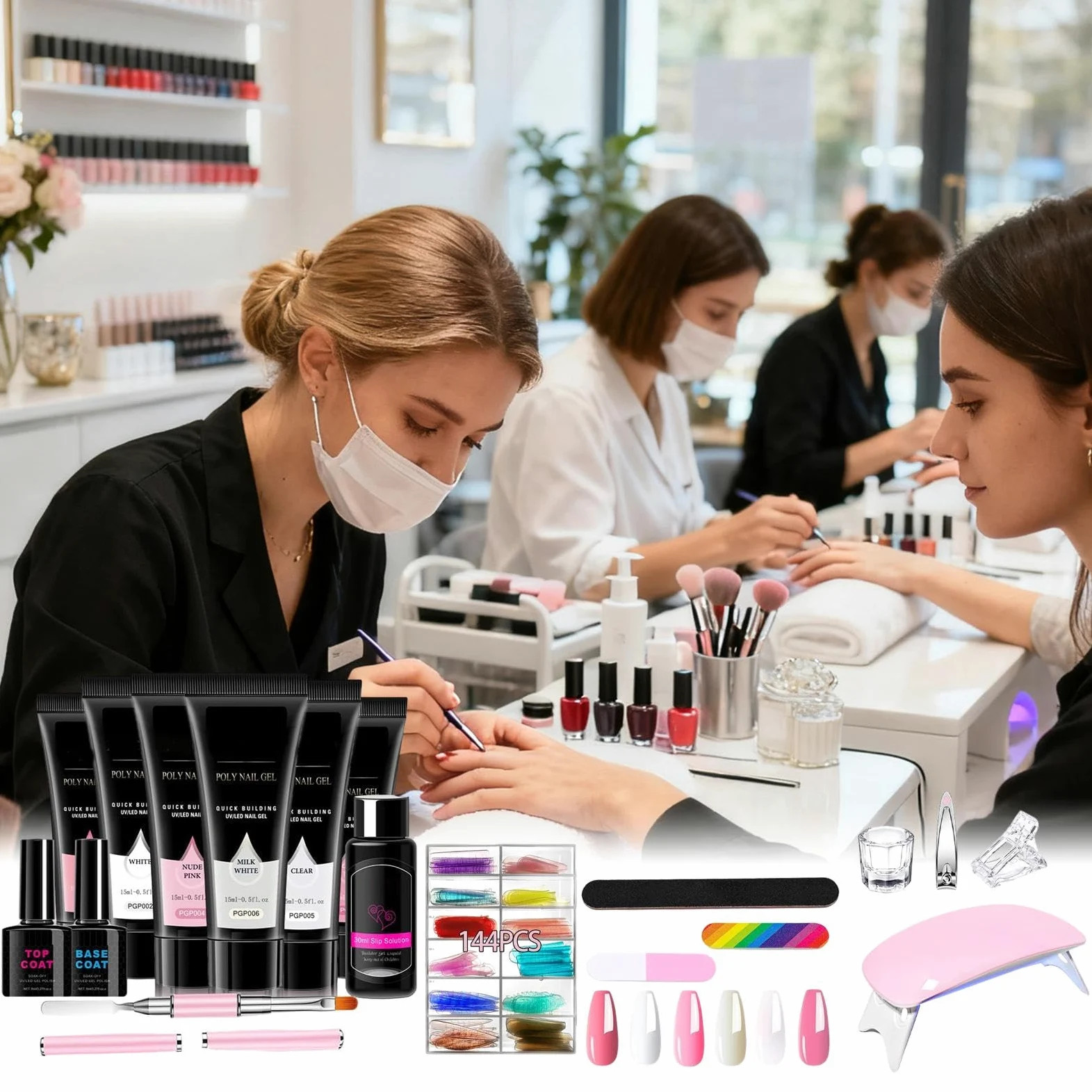 Set Gel per Unghie Strumento Manicure Leggero e Portatile | Gel Top per Estensione Unghie Ideale per Viaggi, Lavoro, Casa, Attività Estive e Scuola