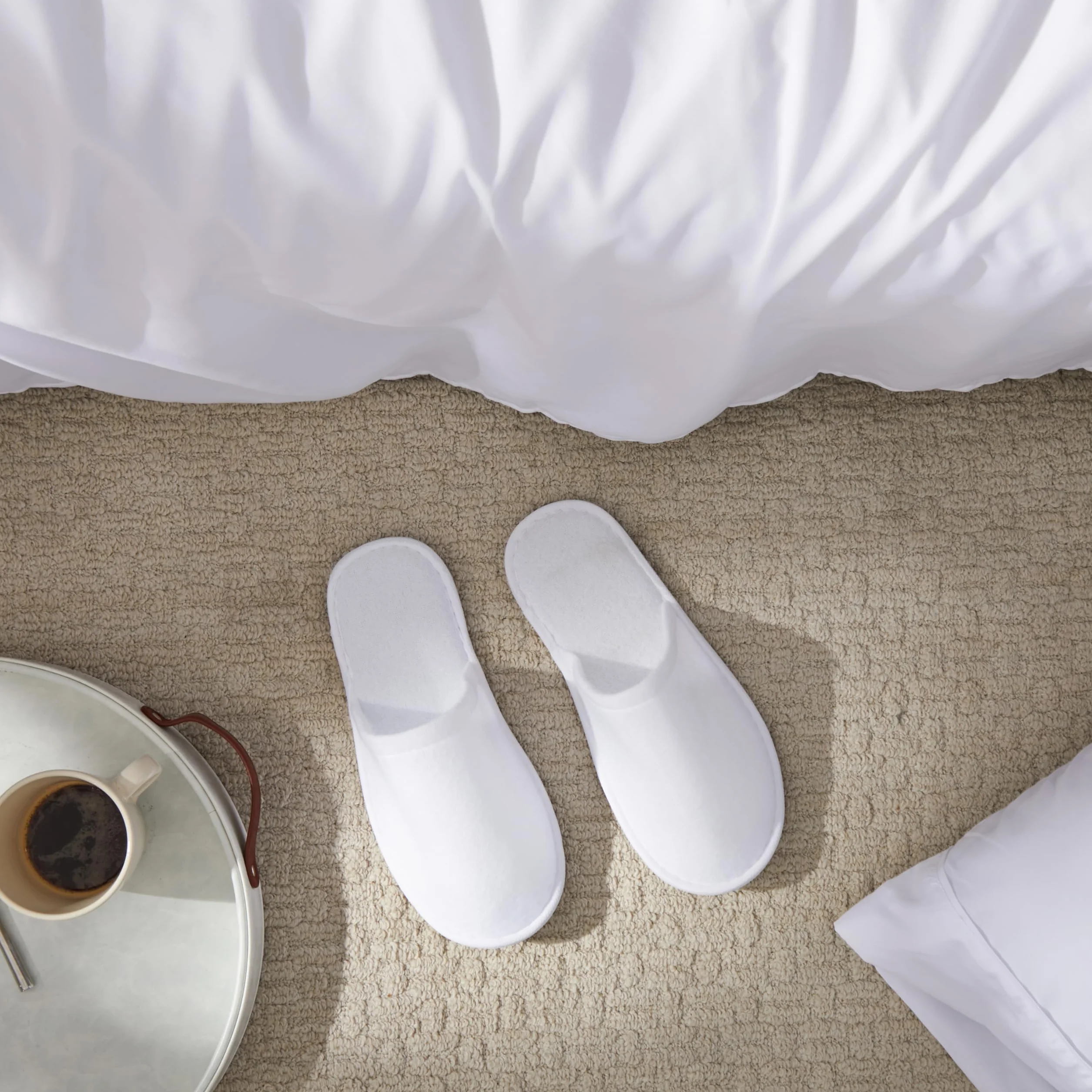 24 paia di pantofole usa e getta antiscivolo, punta chiusa, per hotel e spa