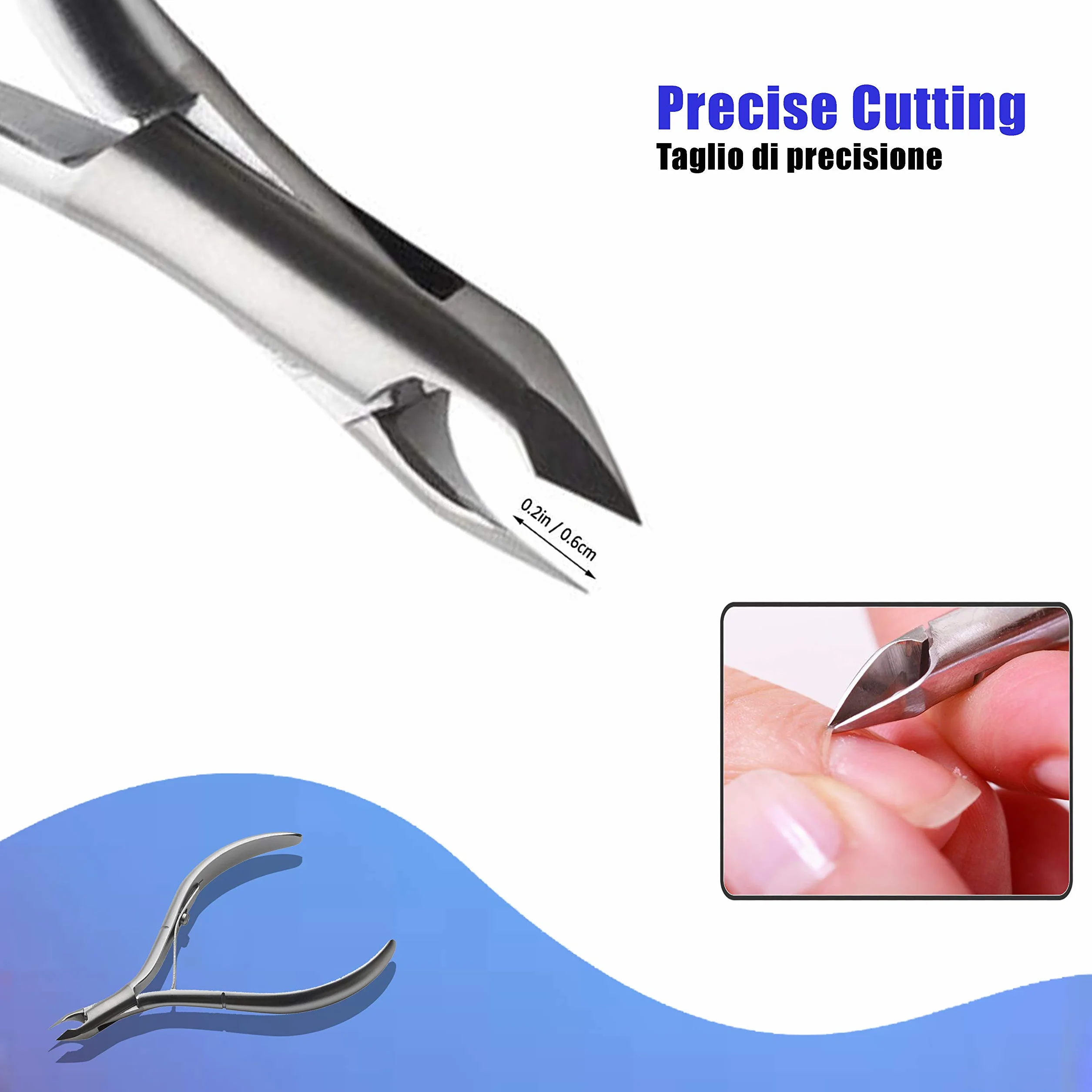 Longivia® Tronchesino Cuticole Acciaio Inox Professionale Pedicure Manicure Tagliaunghie Precisione