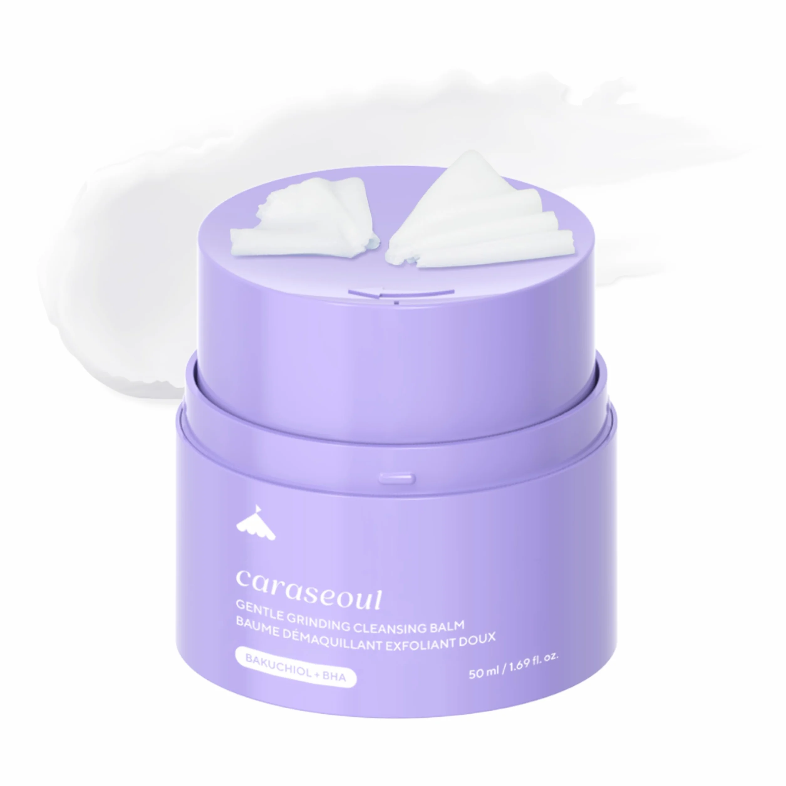 caraseoul Gentle Grinding Burro Struccante - Detergente Viso Coreana, BHA Acido Salicilico & Bakuchiol, Struccante Waterproof, Vasetto Twist-Up, Vegano, Delicato su Occhi e Pelli Sensibili (50ml)