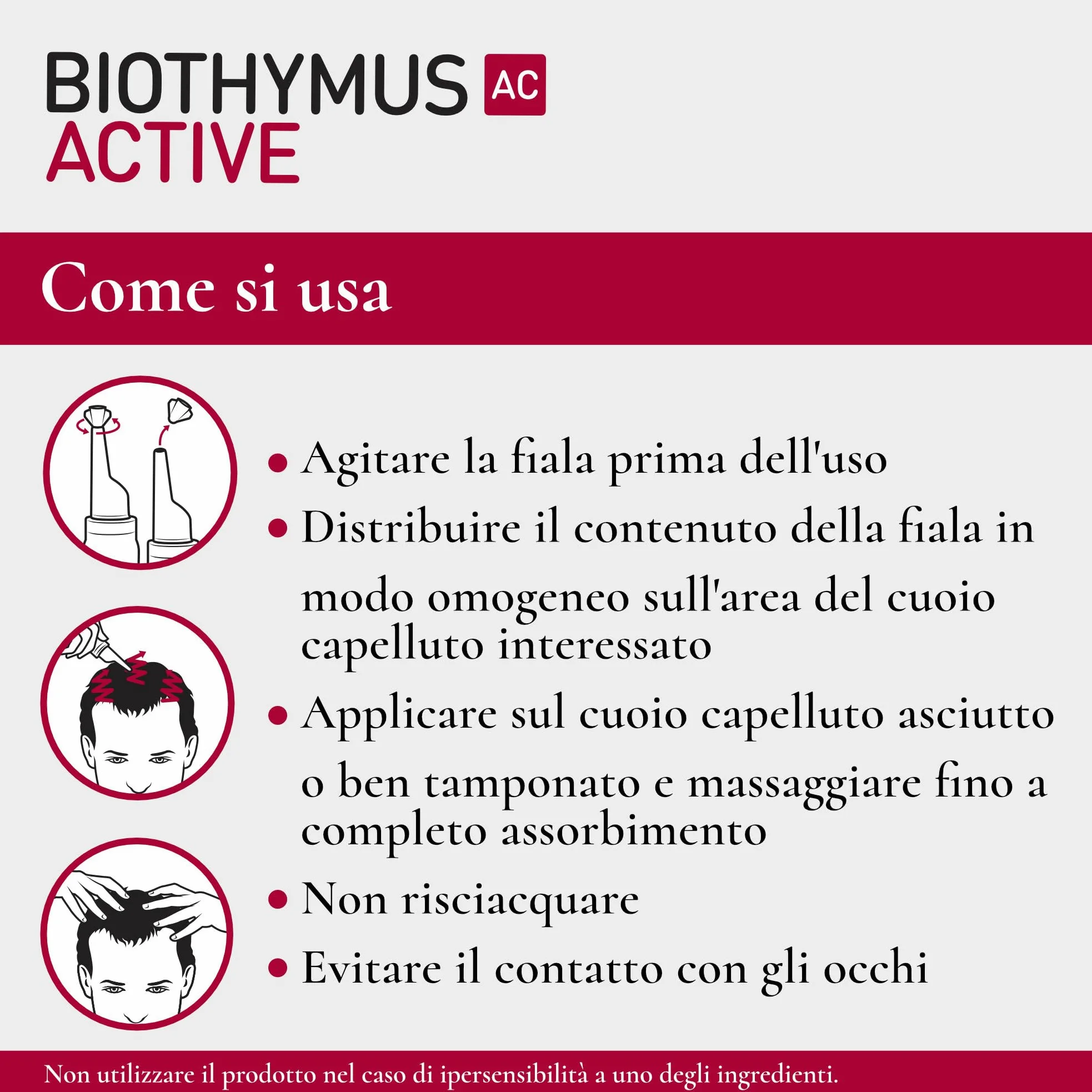 Biothymus Active Uomo, 20 Fiale Anticaduta Capelli Uomo, Trattamento Attivo con Formula Intensiva ad Azione Prolungata, 2 Mesi di Trattamento