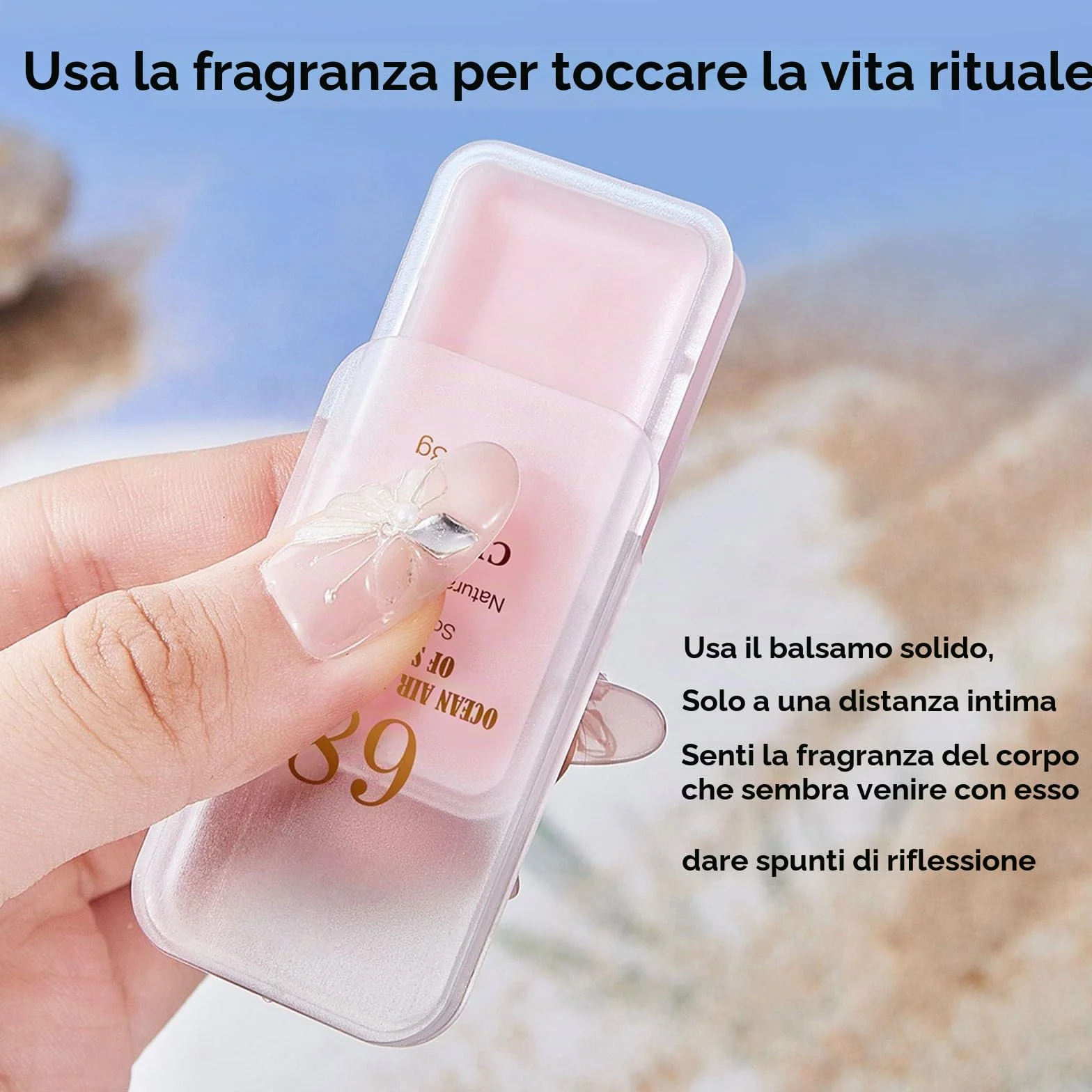 Balsamo Profumato Solido Portatile da Donna Set di Profumi da Viaggio Fragranze Naturali a Lunga Durata Mini Profumo in Cera Regali Non Appiccicoso, 3 Fragranze: Oceano, Cocco, Gelsomino