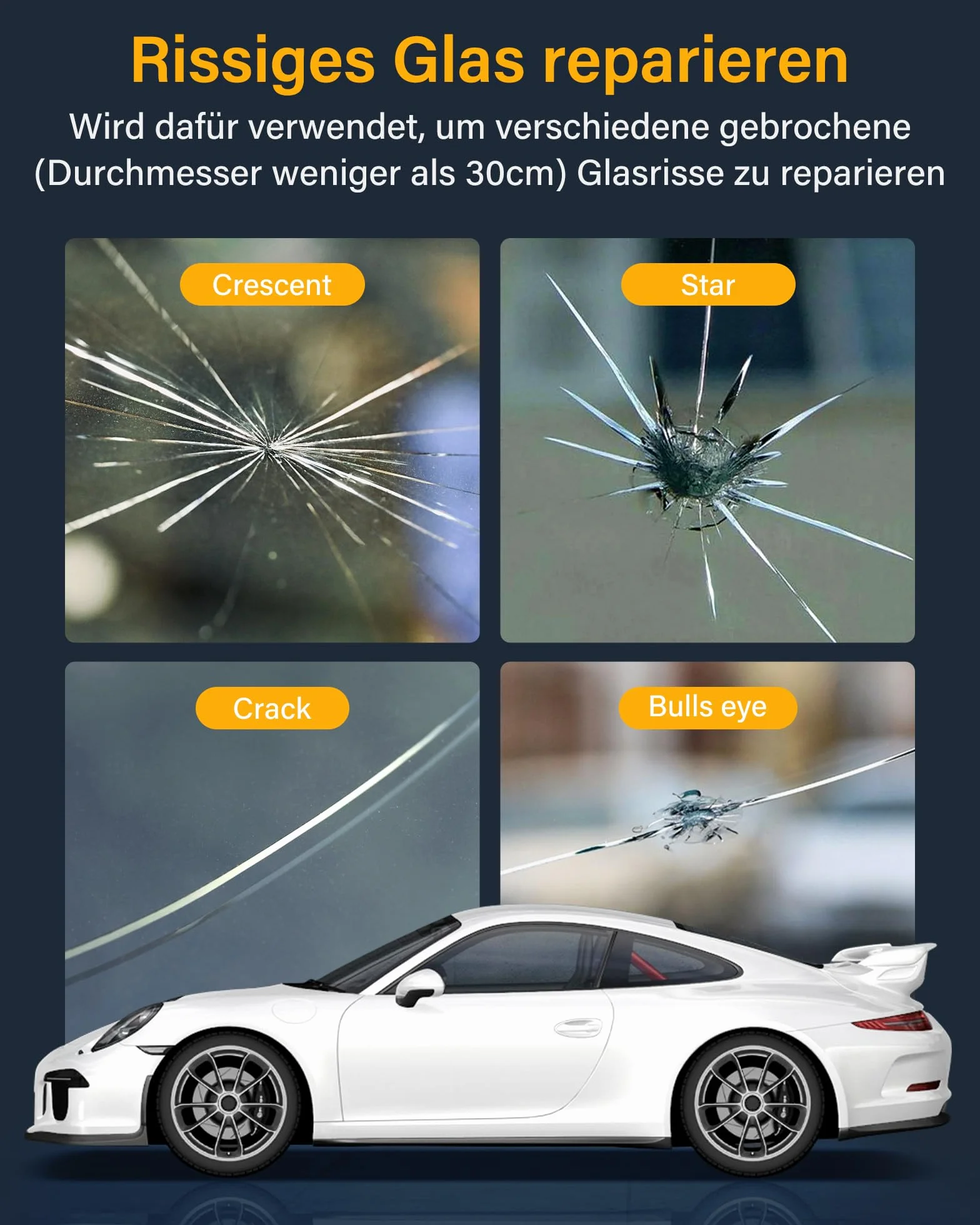 Kit di Riparazione Parabrezza Auto 4pcs per Salti e Crepe