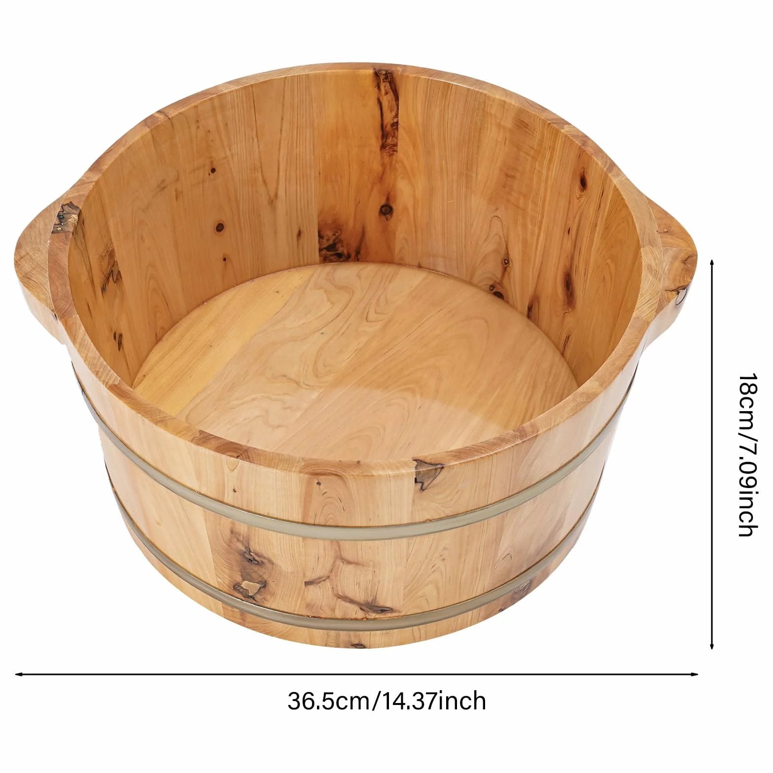 Vasca da bagno in legno, 36,5 x 18 cm, secchio per piedi in legno, secchio per piedi in legno, secchio per piedi in legno