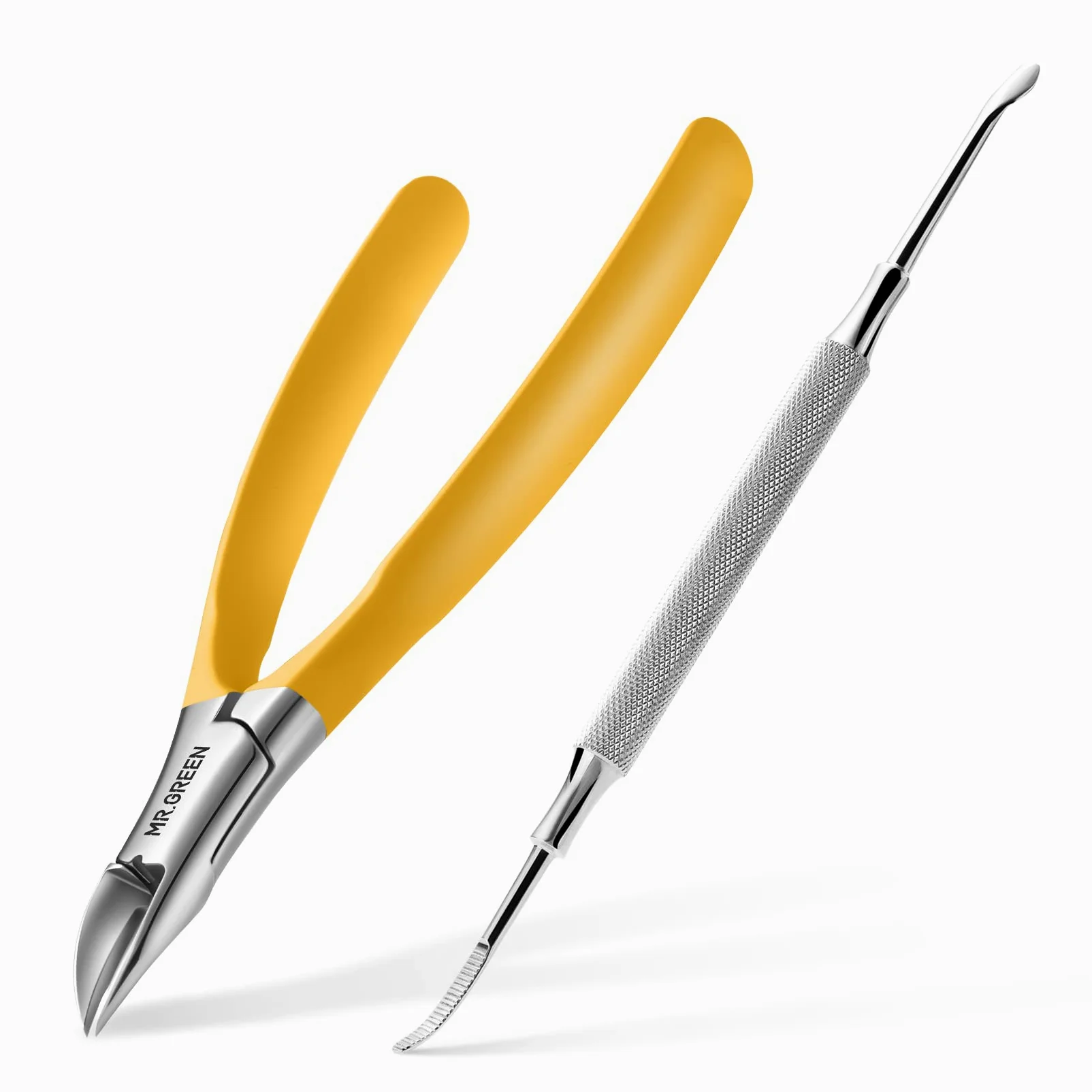 MR.GREEN Tagliaunghie in acciaio inox per unghie incarnite spesse e dure, strumenti per manicure (arancione+rimozione unghie)